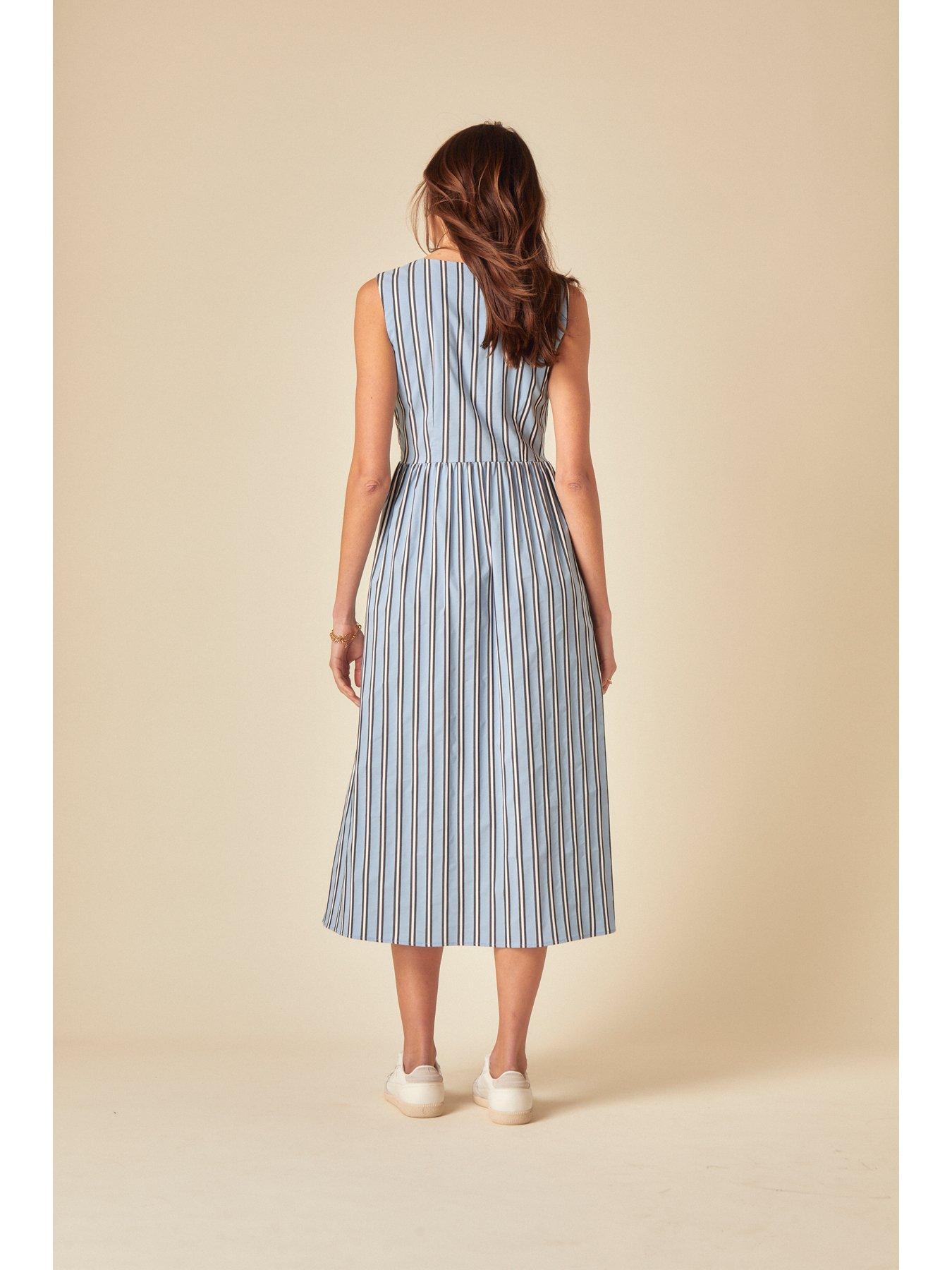  image of nobodys-child-posey-stripe-midi-dress-multi
