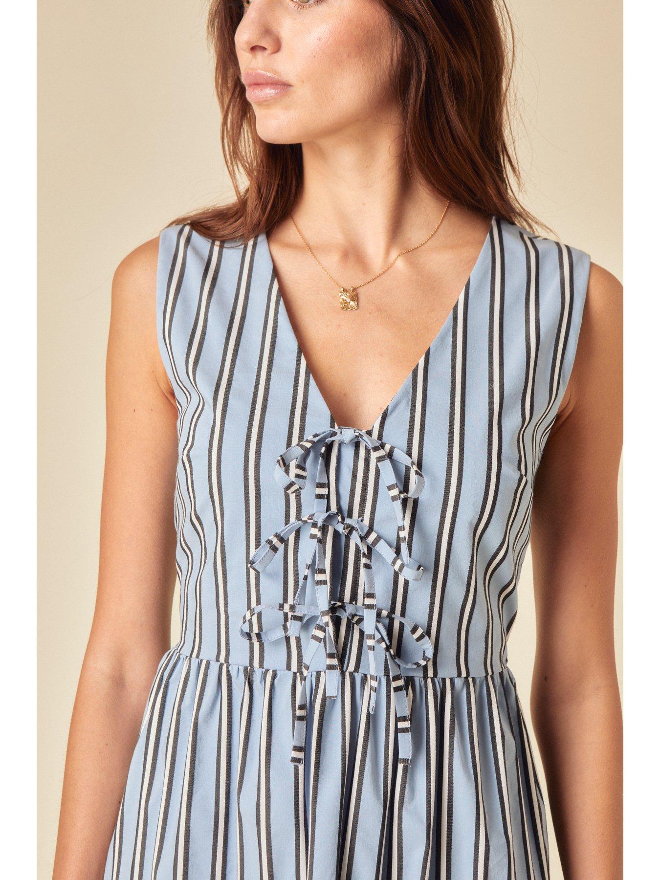  image of nobodys-child-posey-stripe-midi-dress-multi