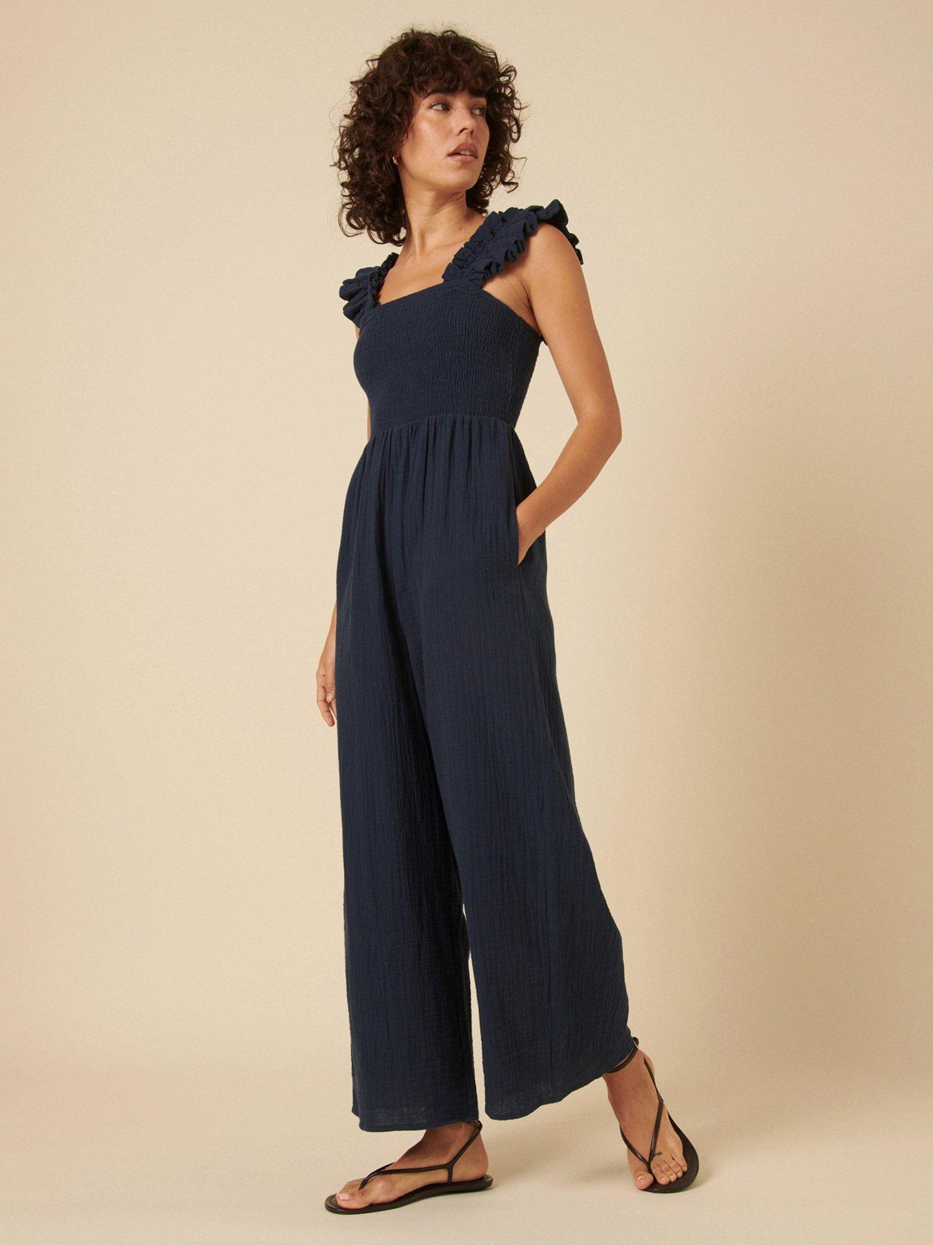  image of nobodys-child-maya-jumpsuit-navy-blue