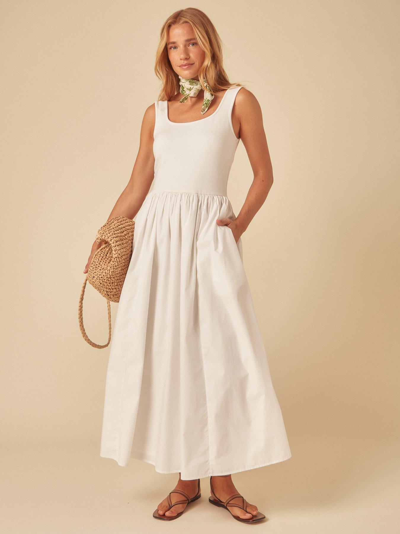  image of nobodys-child-colorado-midi-dress-white