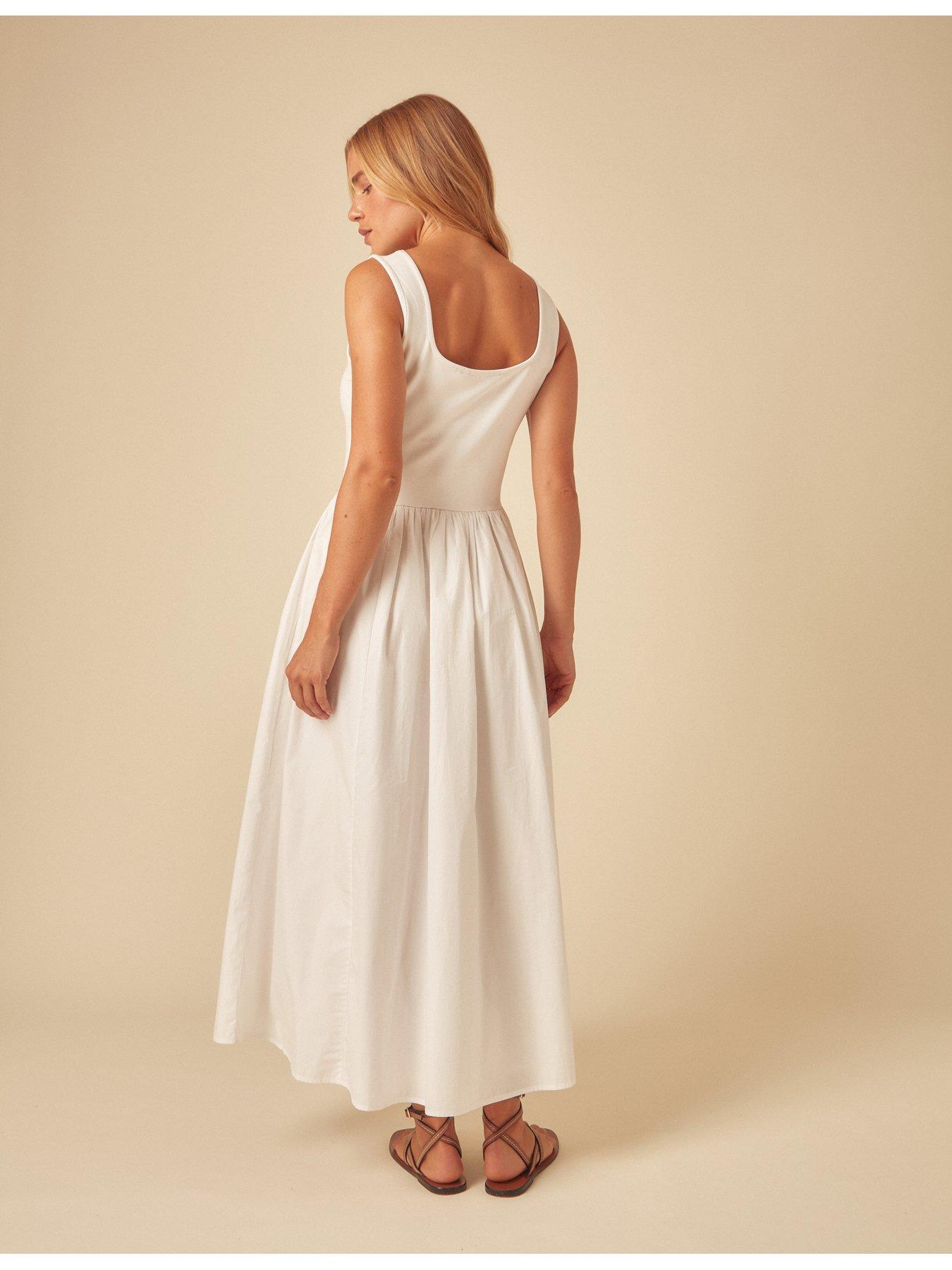  image of nobodys-child-colorado-midi-dress-white
