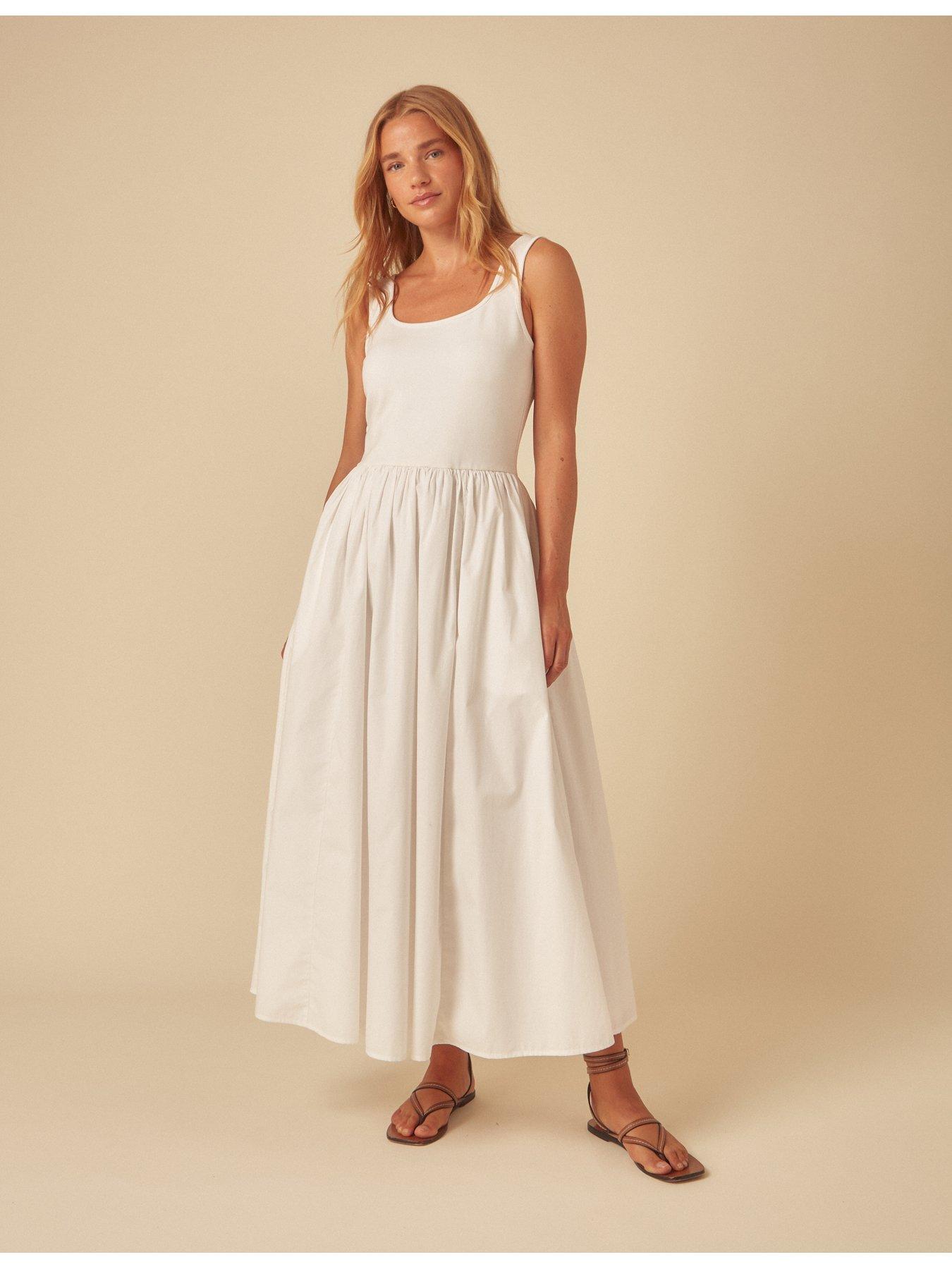  image of nobodys-child-colorado-midi-dress-white
