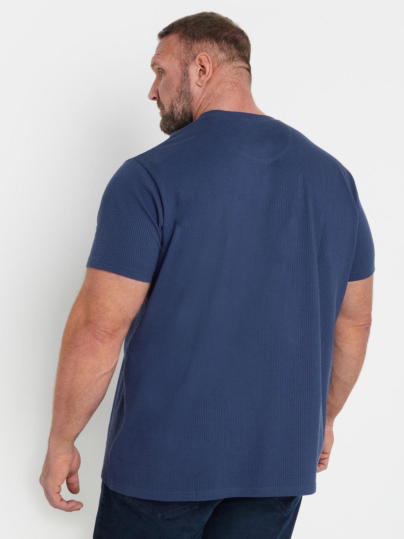 stillFront image of badrhino-seersucker-textured-t-shirt-blue