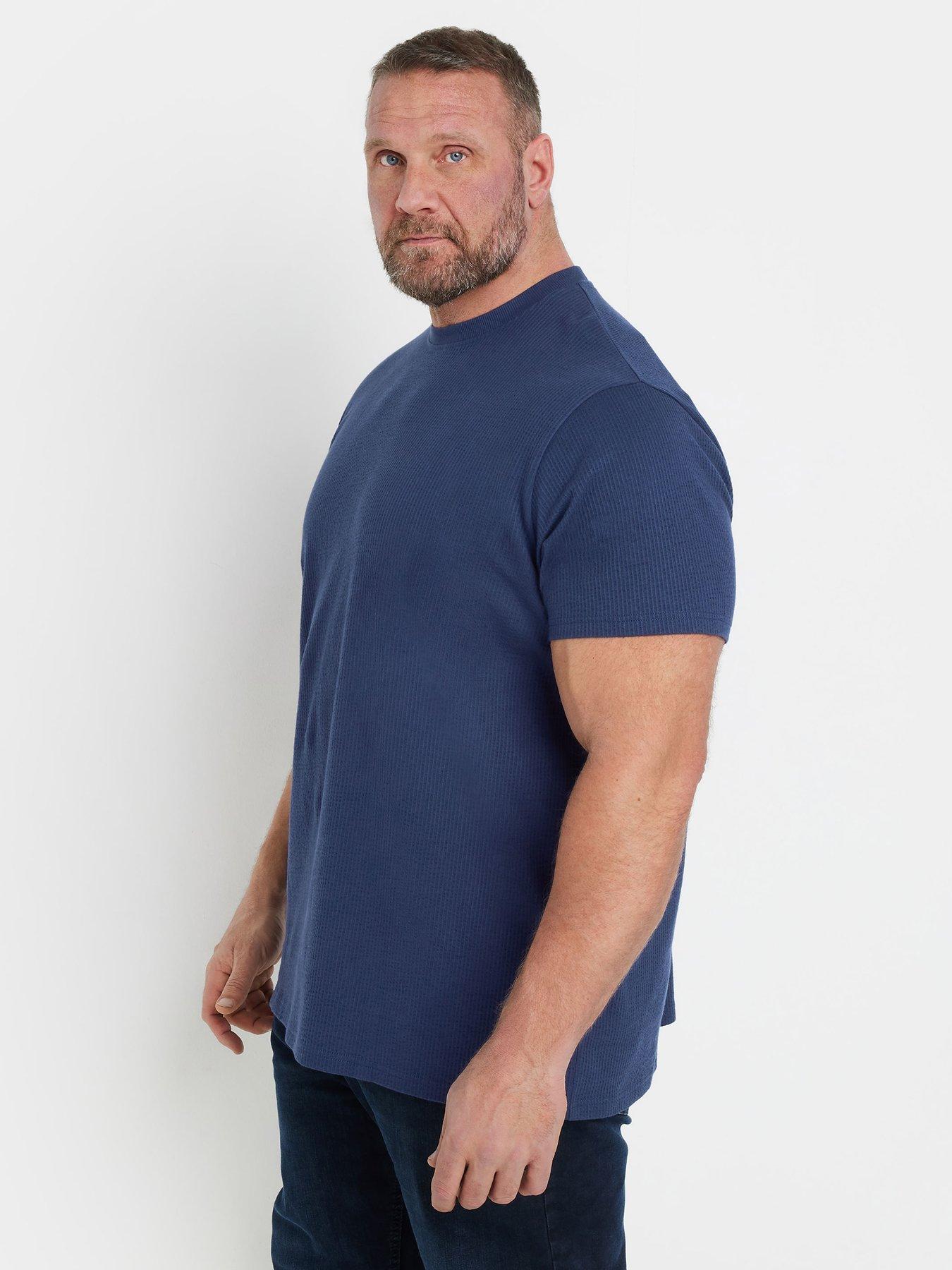 image of badrhino-seersucker-textured-t-shirt-blue