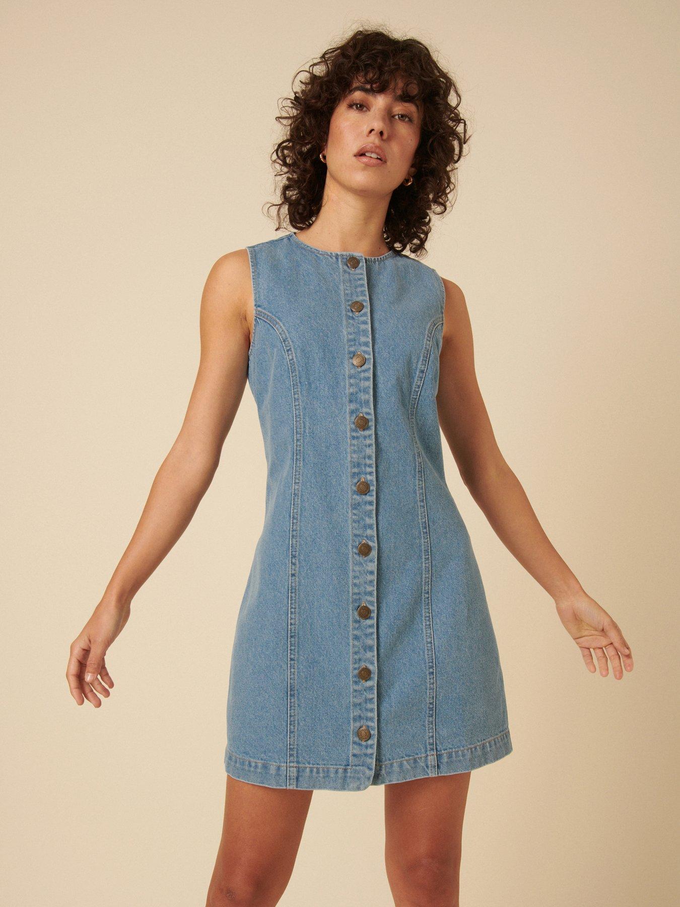 nobodys-child-denim-mini-dress-blue