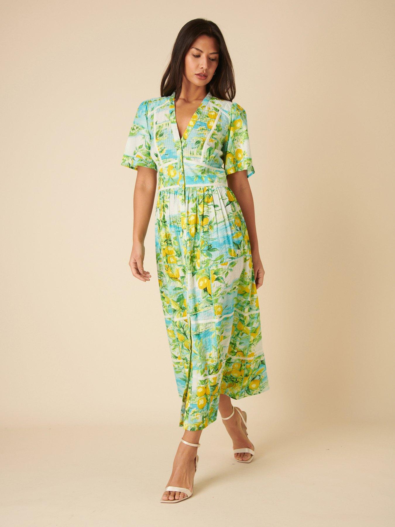  image of nobodys-child-sorcha-positano-midi-dress-multi