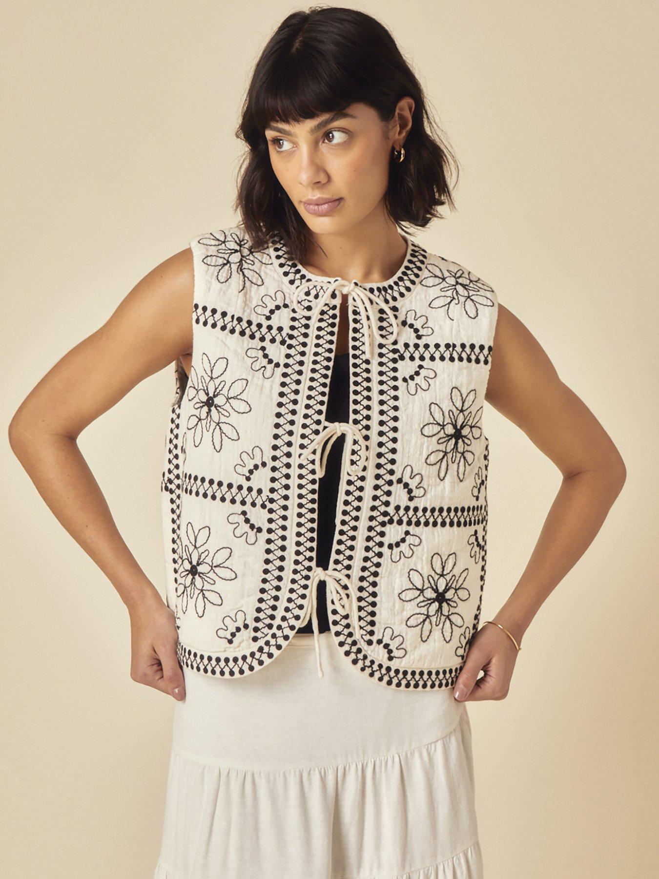 undefined Layla Embroidered Gilet - Multi
