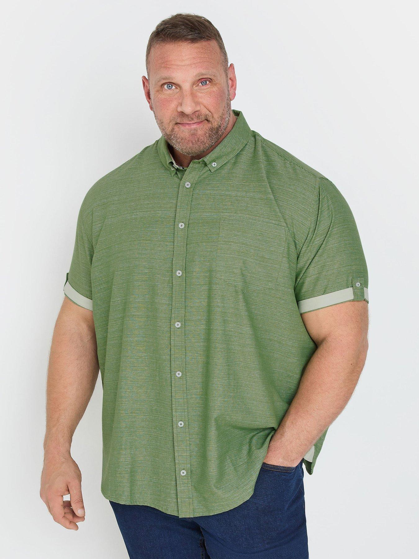 badrhino-slub-short-sleeve-casual-shirt-green
