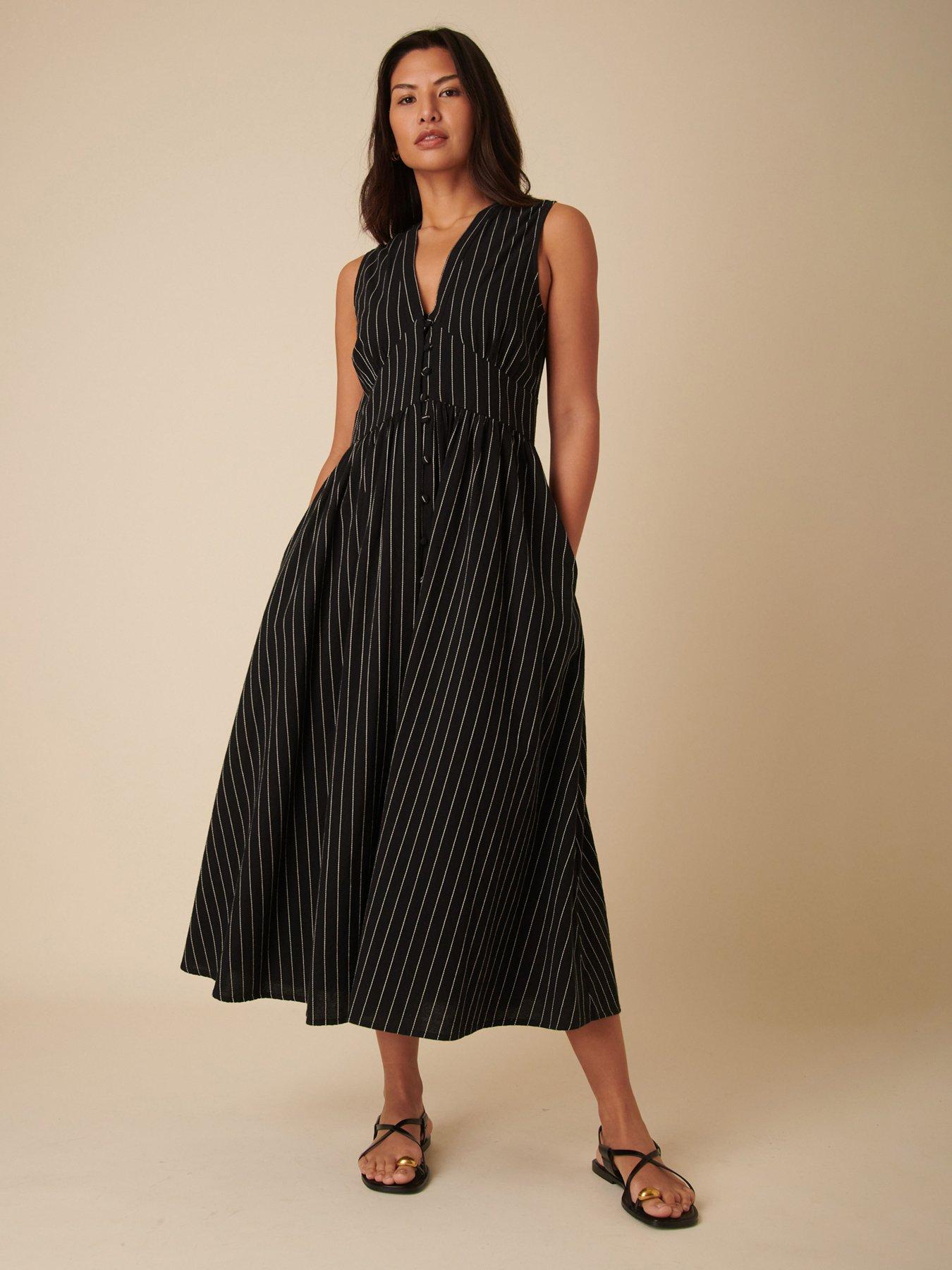 nobodys-child-stripe-midi-dress-black
