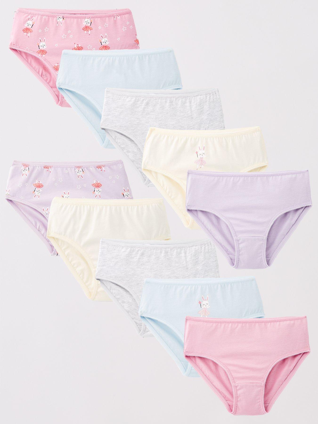 Mini V by Very Girls 10 Pack Briefs - Bunny Print