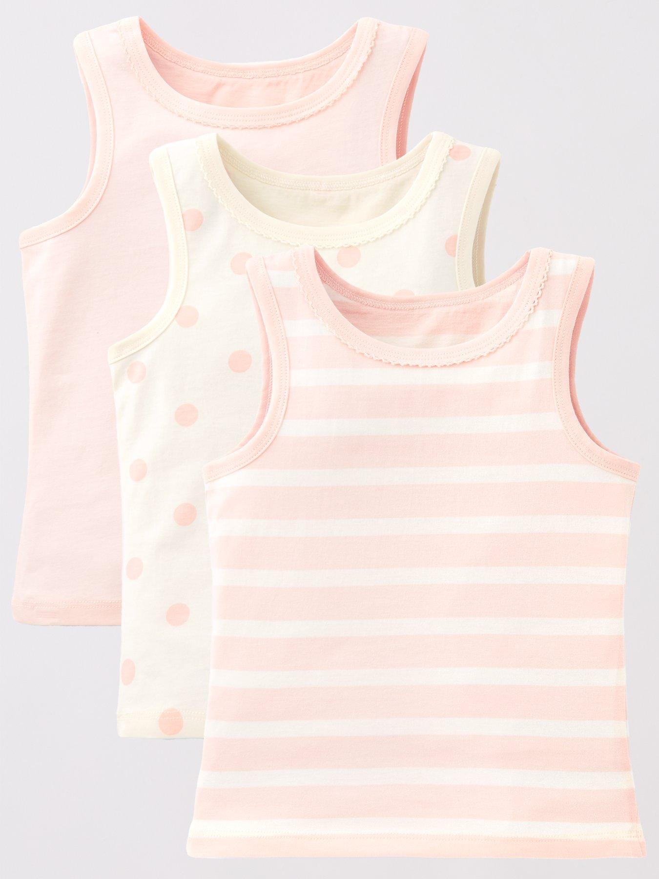 undefined Girls 3 Pack Vests - Stripe/Spot/Solid