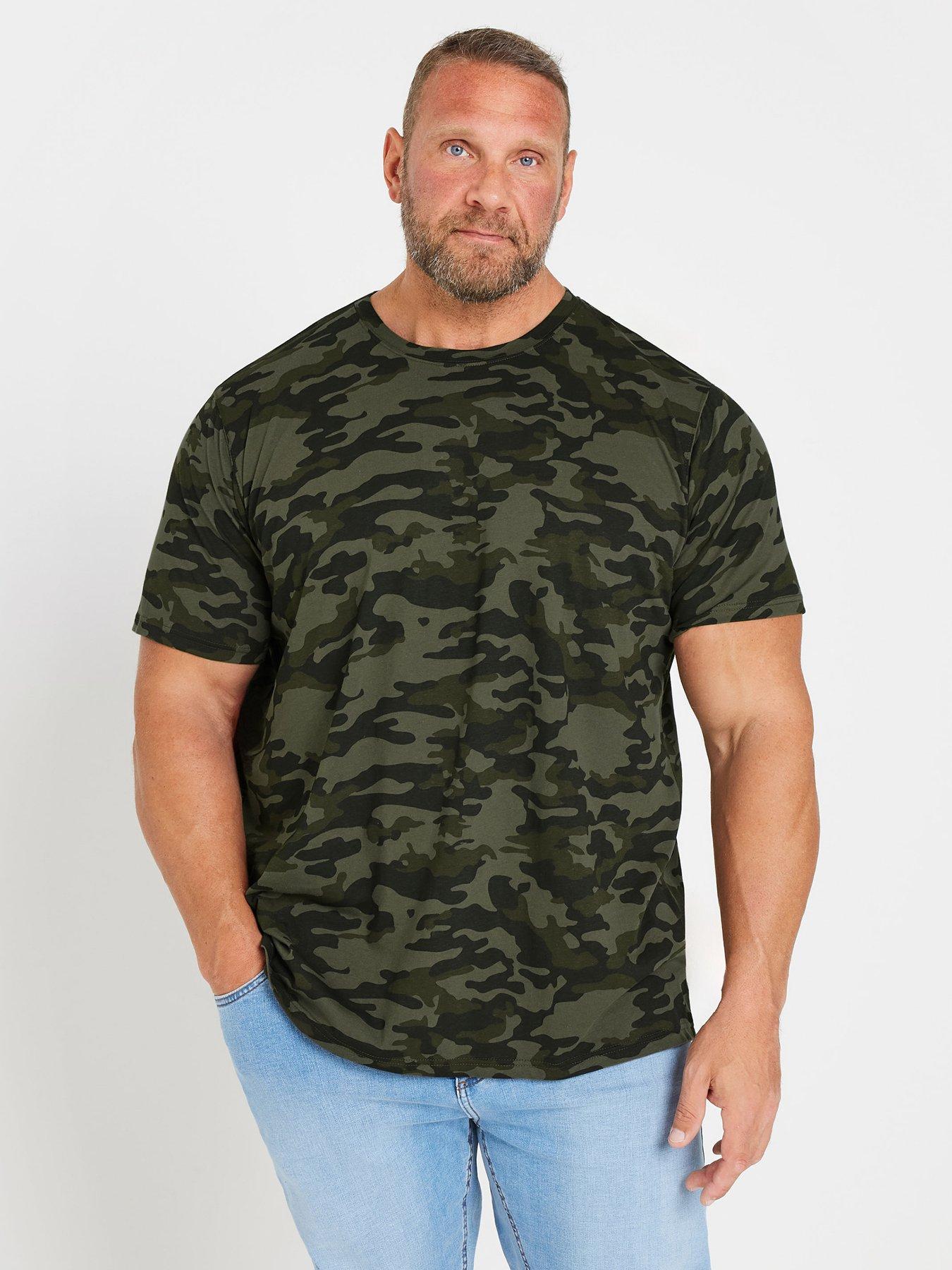  image of badrhino-camo-printed-t-shirt-green