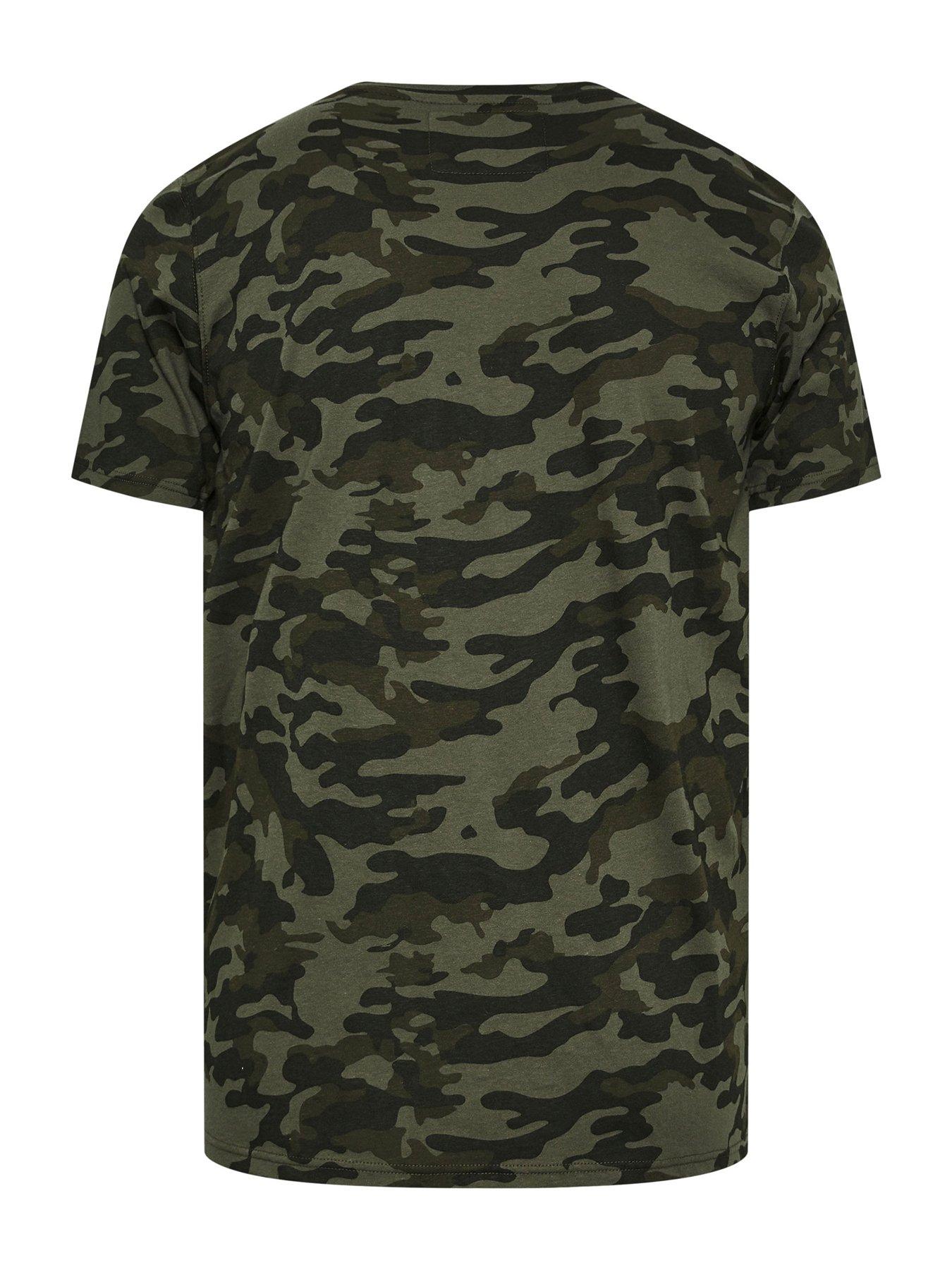  image of badrhino-camo-printed-t-shirt-green