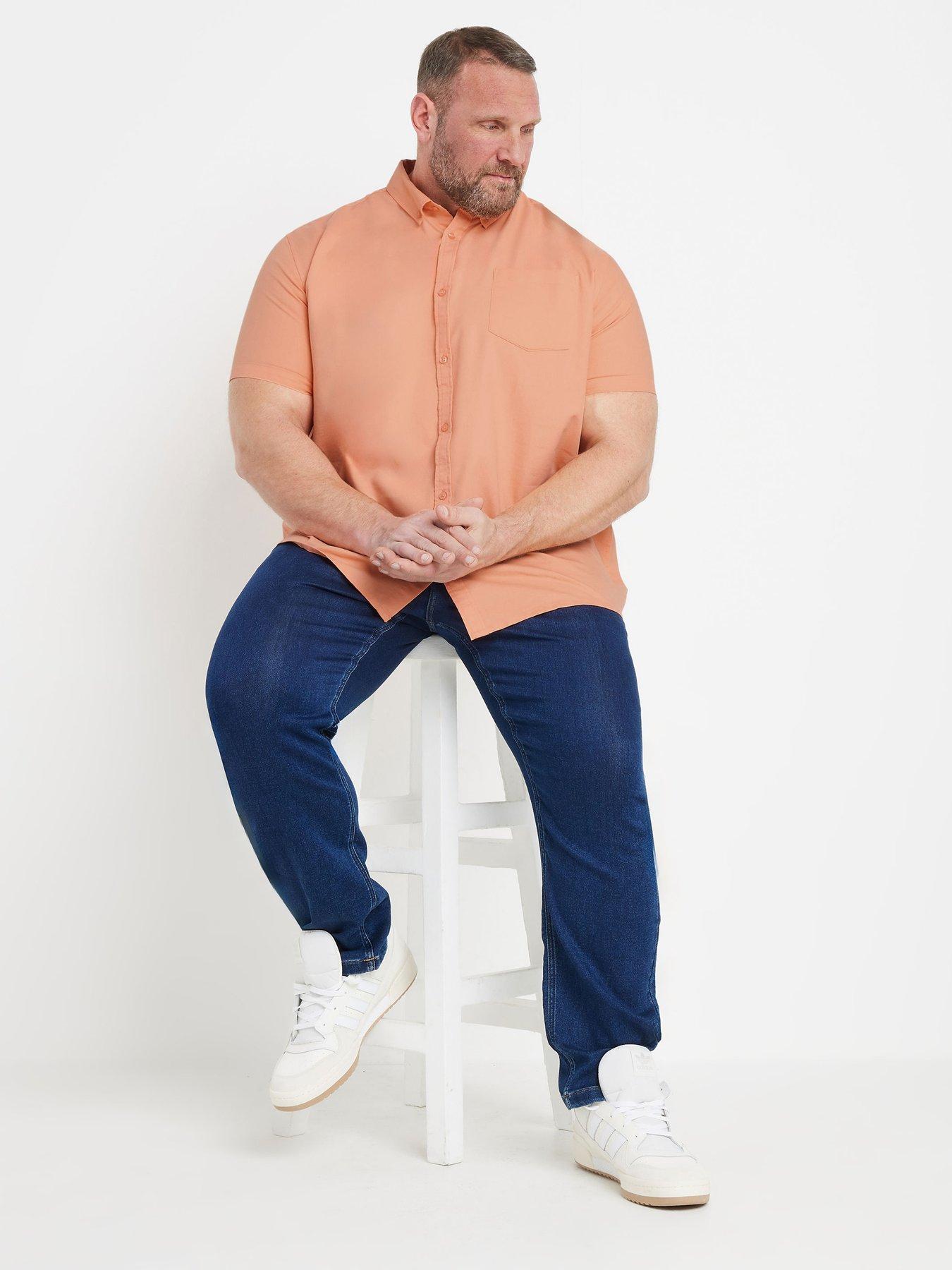  image of badrhino-short-sleeve-oxford-shirt-pink