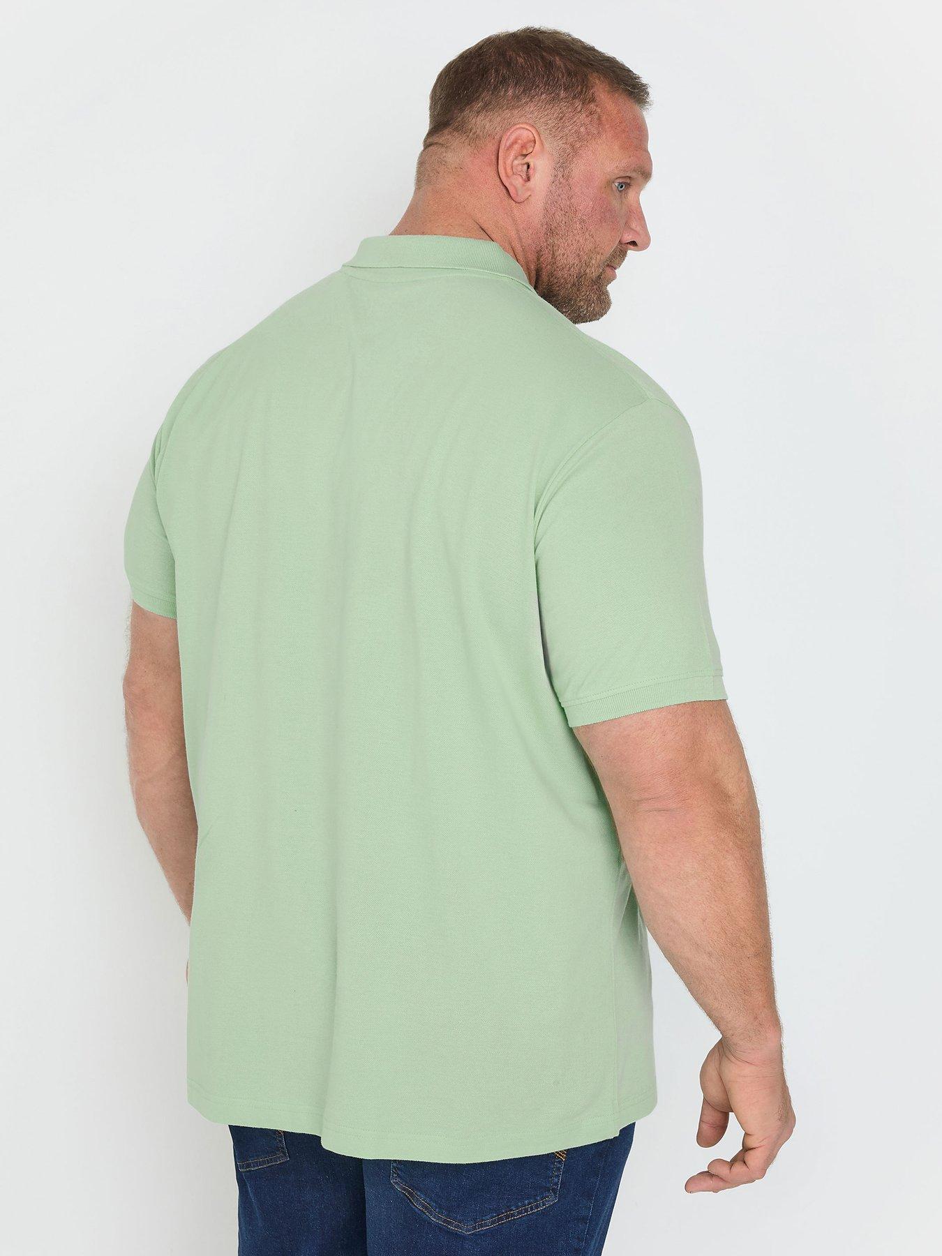  image of badrhino-plain-pique-polo-shirt-green