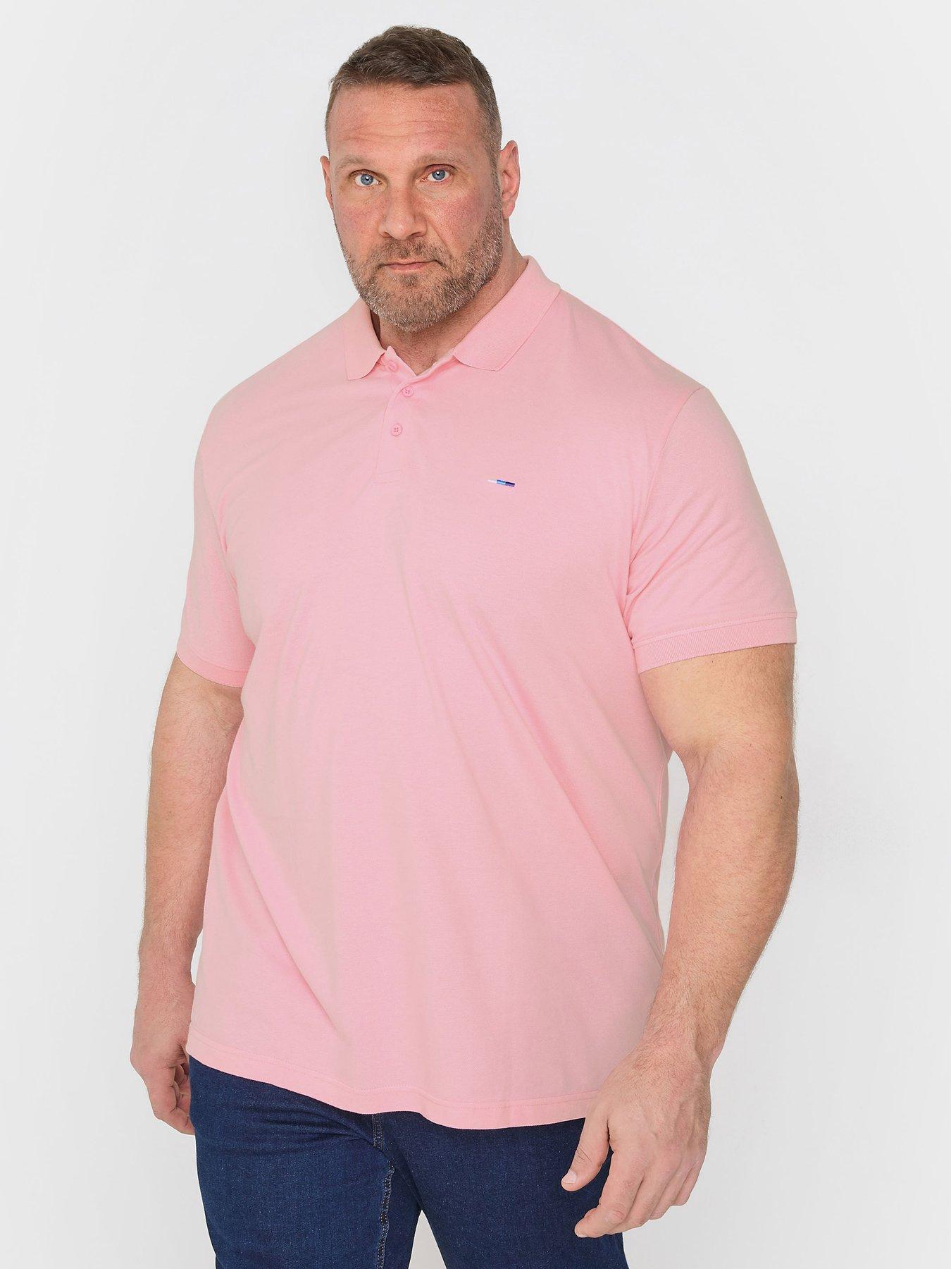  image of badrhino-plain-pique-polo-shirt-pink