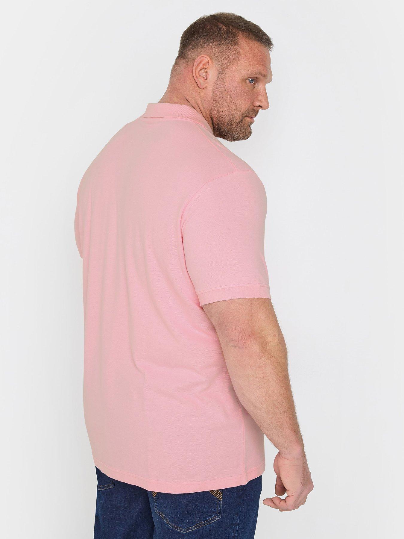  image of badrhino-plain-pique-polo-shirt-pink