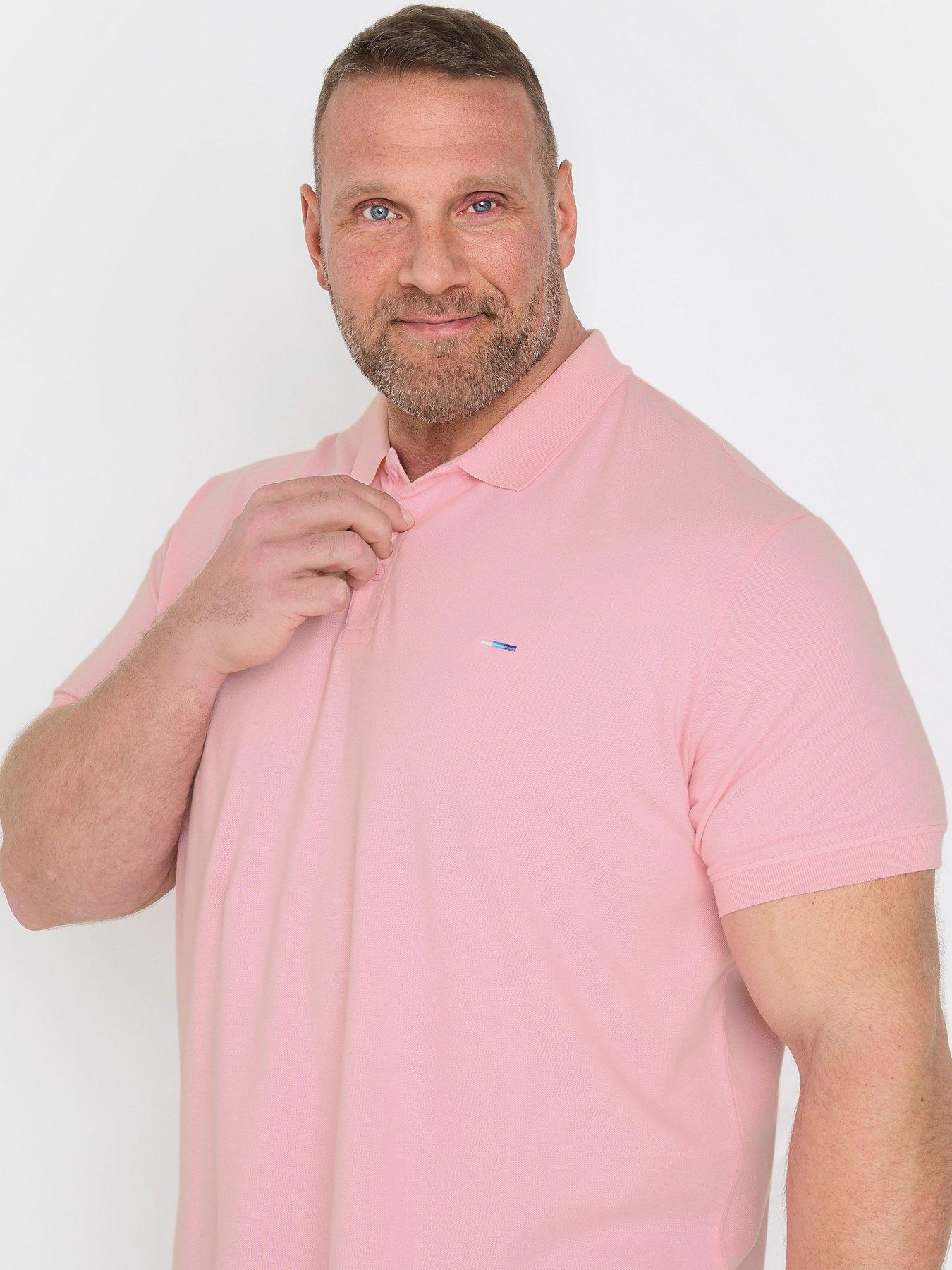  image of badrhino-plain-pique-polo-shirt-pink