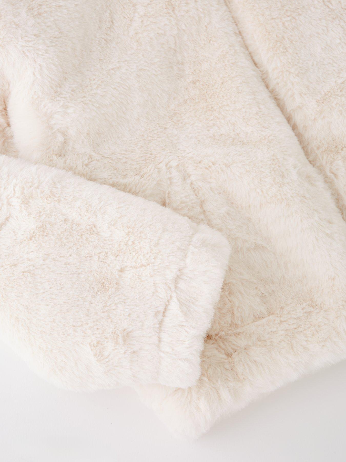 Image 3 of 5 of V by Very Girls Faux Fur Jacket - Cream