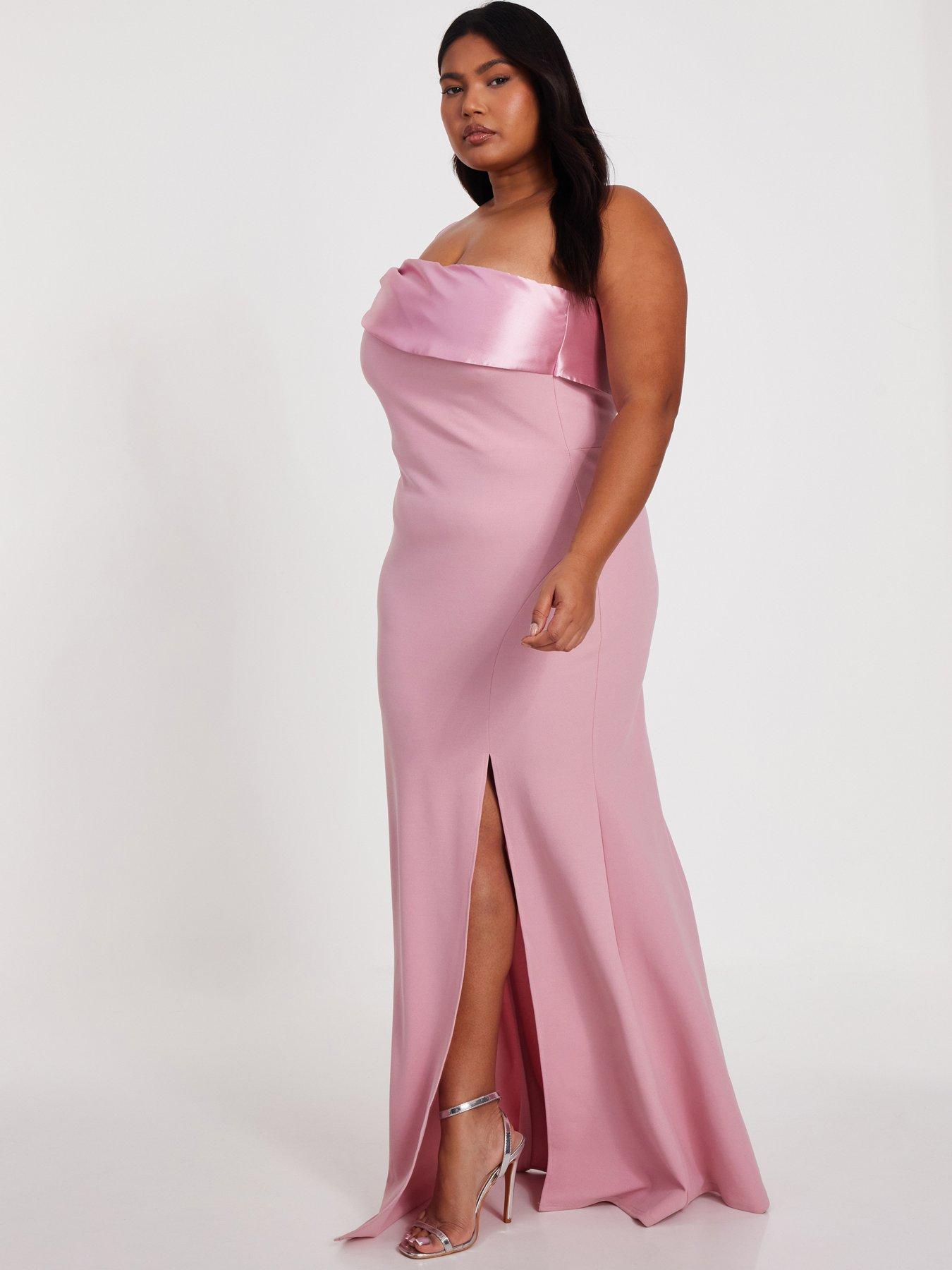  image of quiz-curve-blush-one-shoulder-maxi-dress