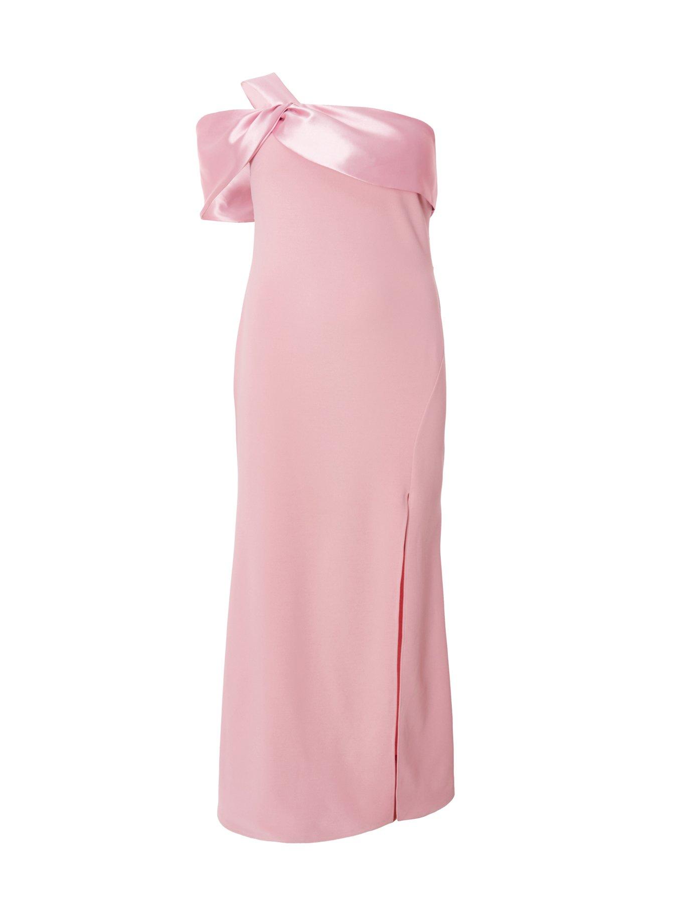  image of quiz-curve-blush-one-shoulder-maxi-dress