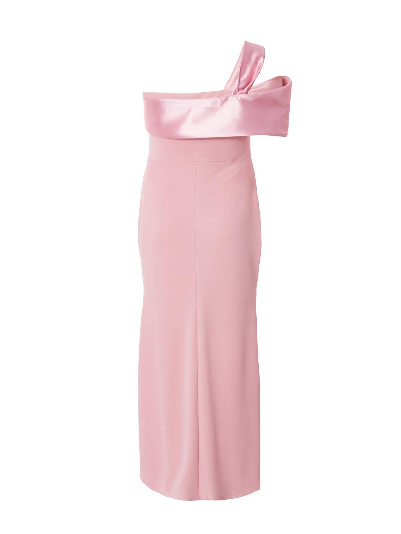  image of quiz-curve-blush-one-shoulder-maxi-dress