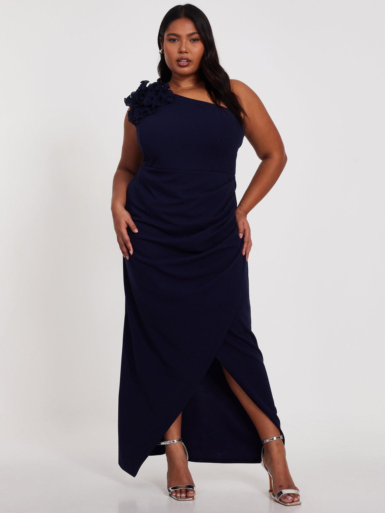 quiz-curve-navy-one-shoulder-maxi-dress