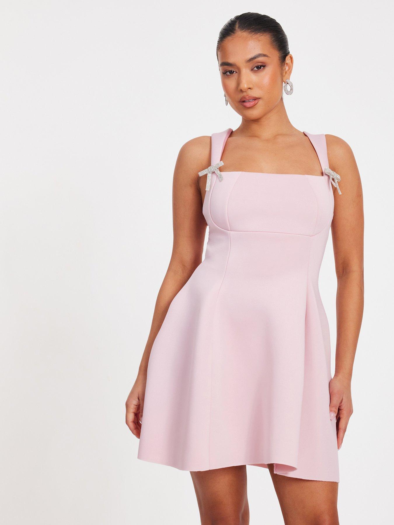 undefined Petite Baby Pink A-Line Mini Dress