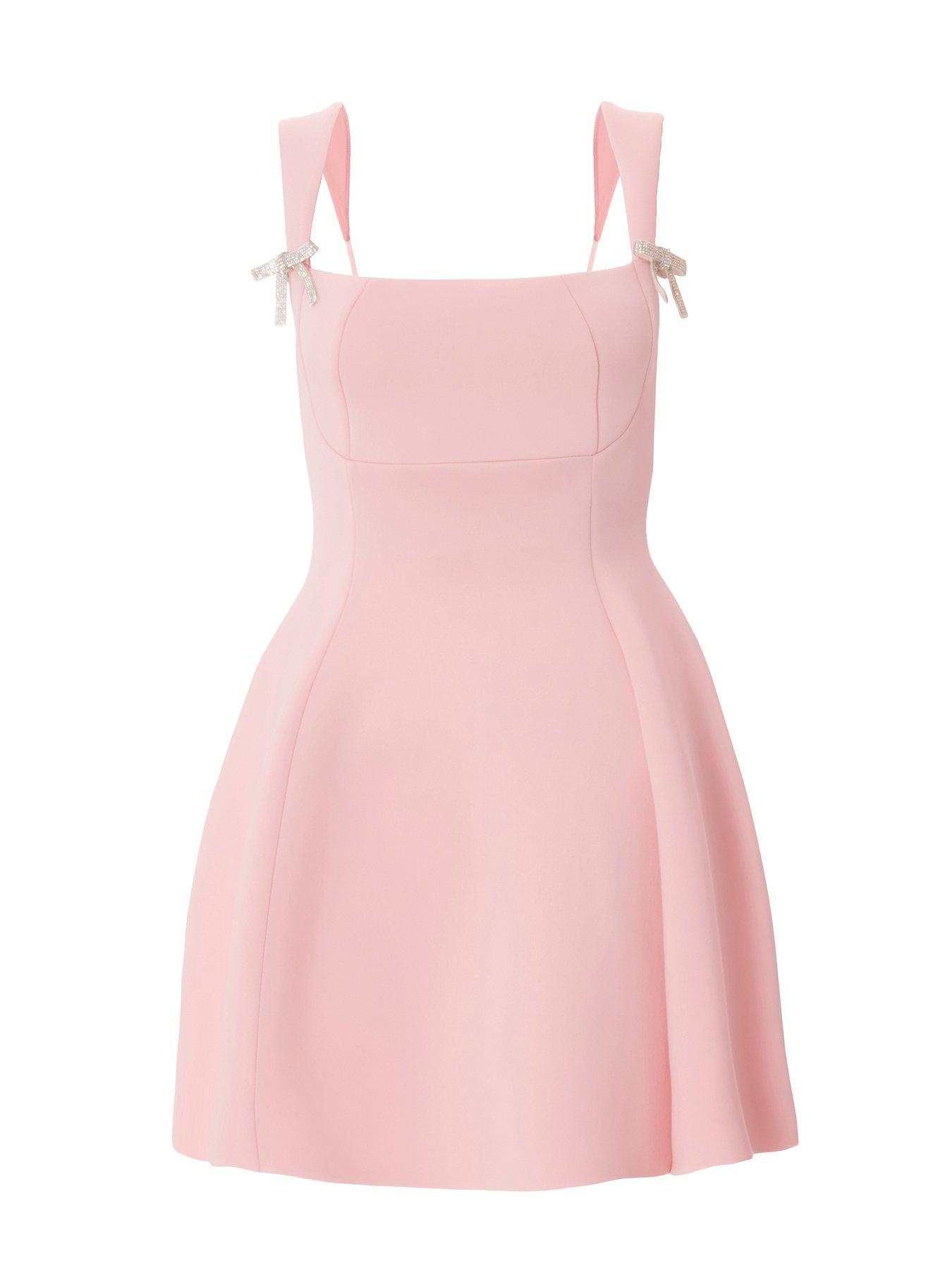  image of quiz-petite-baby-pink-a-line-mini-dress