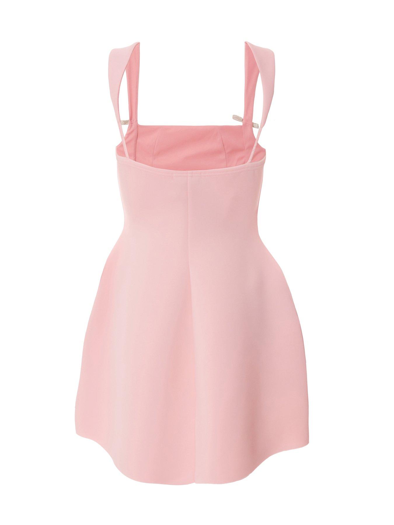  image of quiz-petite-baby-pink-a-line-mini-dress