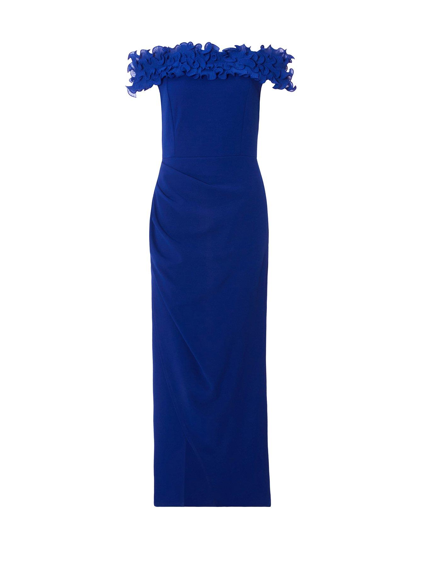  image of quiz-royal-blue-ruffle-maxi-dress