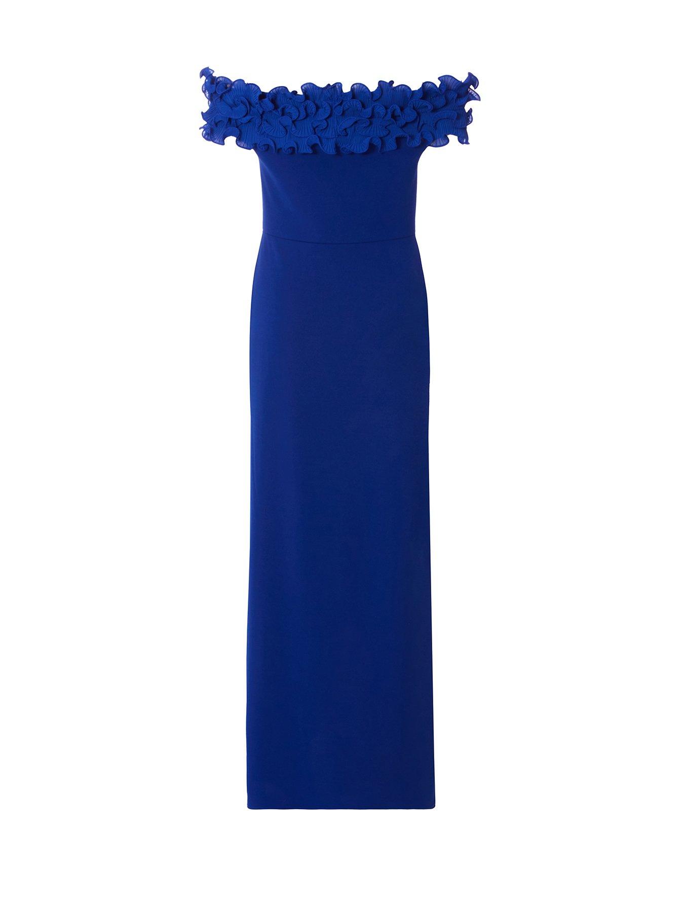  image of quiz-royal-blue-ruffle-maxi-dress