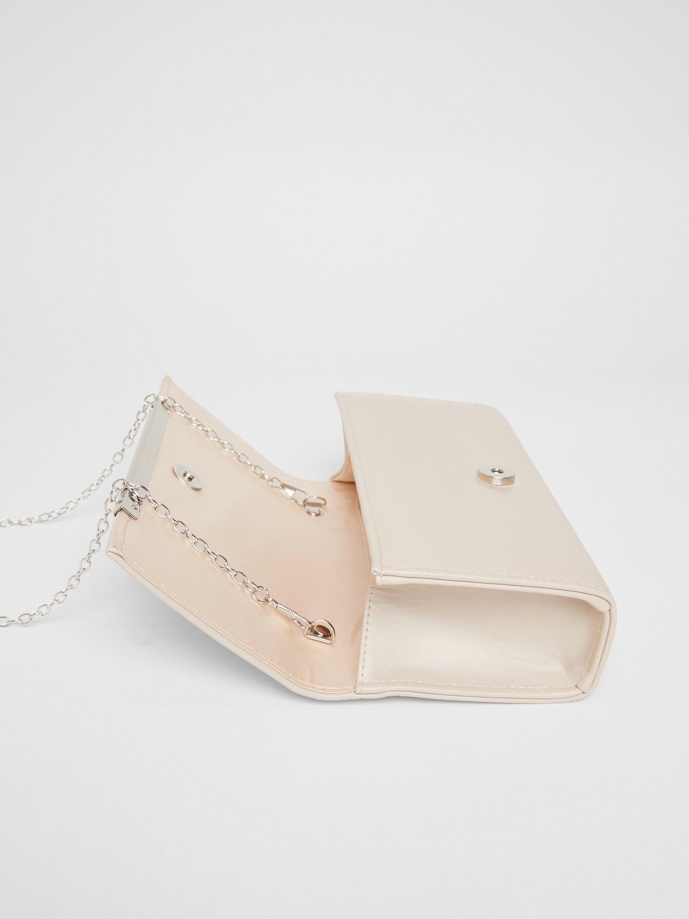  image of quiz-nude-metallic-clutch-bag