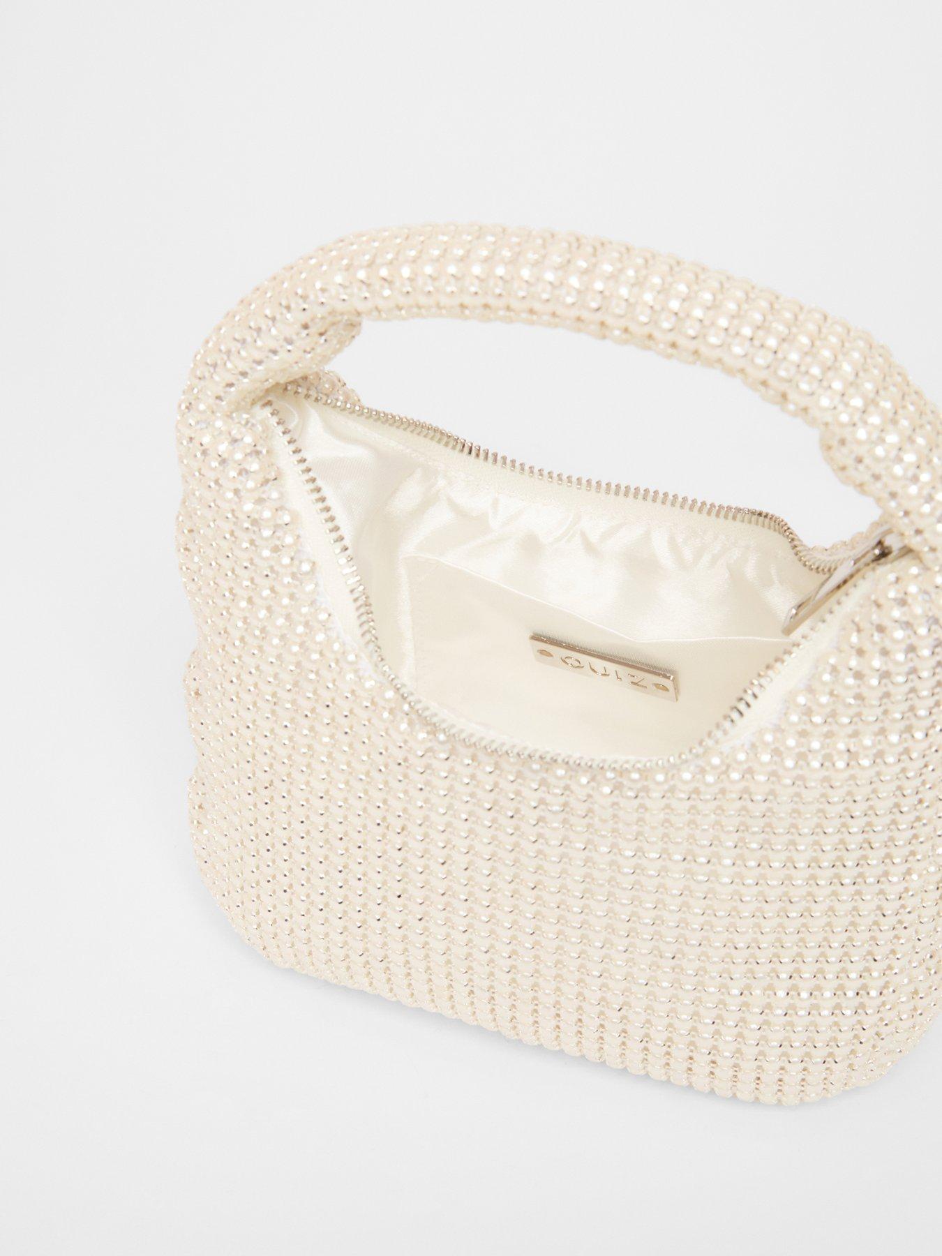  image of quiz-white-mini-jewel-pouch-bag