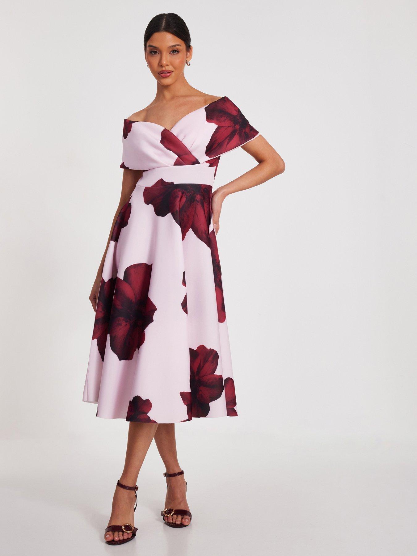 undefined Blush Floral Skater Dress