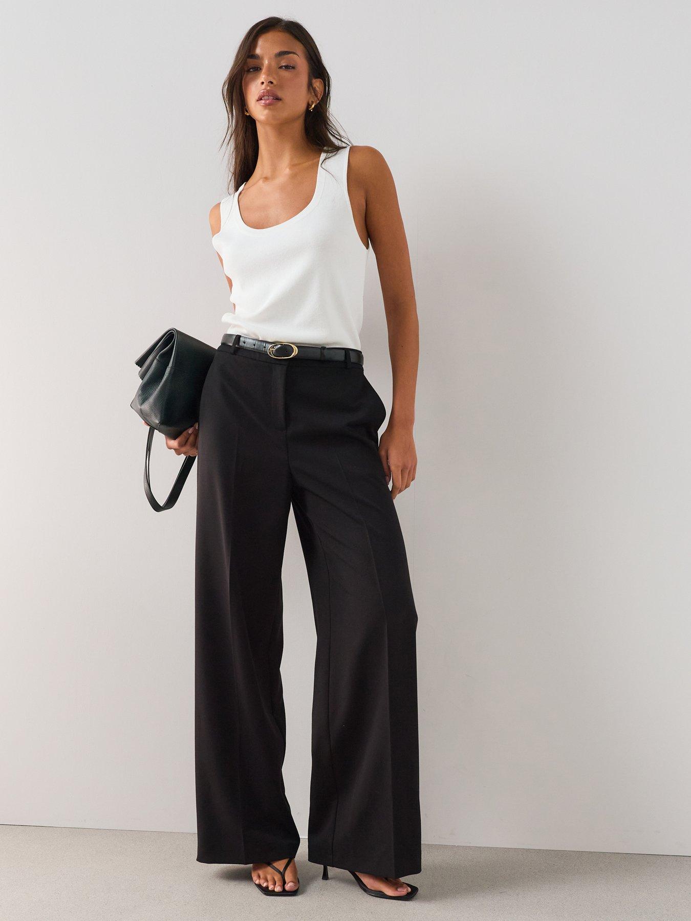 The Very Collection Wide Leg Trousers - Black