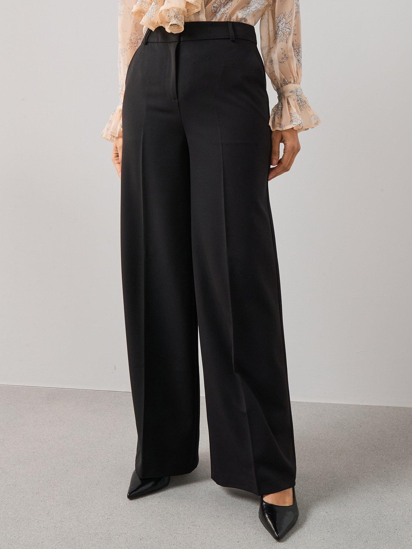 The Very Collection Petite Wide Leg Trouser - Black