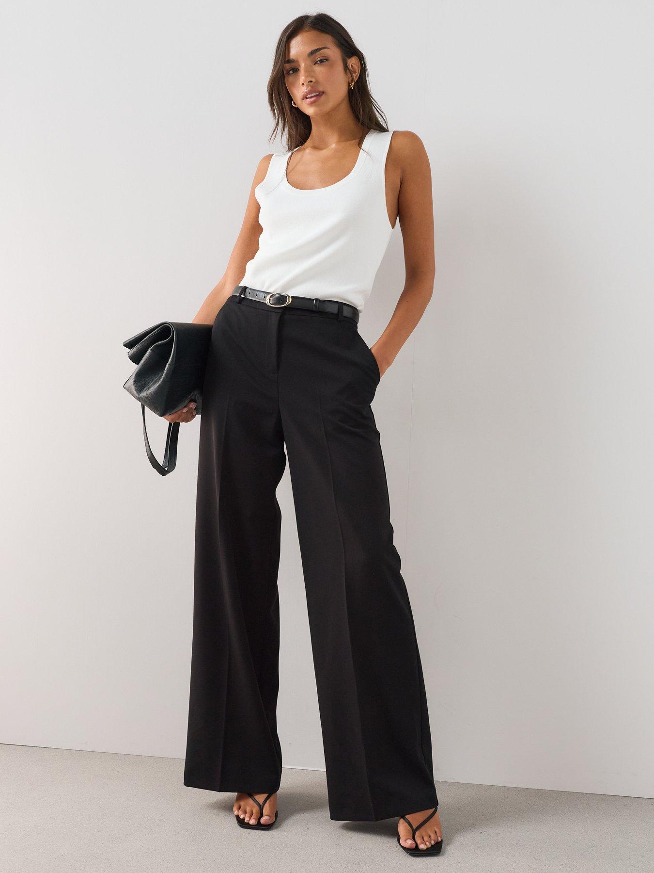 Image 3 of 7 of The Very Collection Womens Tall Wide Leg Stretch Trousers - Black