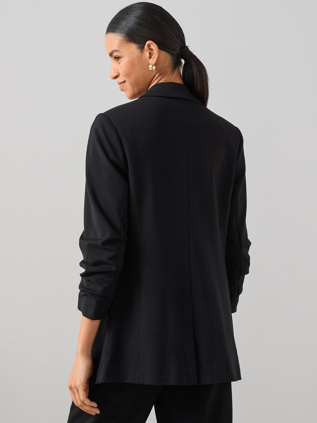 Image 2 of 6 of The Very Collection Ultimate Ruched Sleeve Blazer - Black