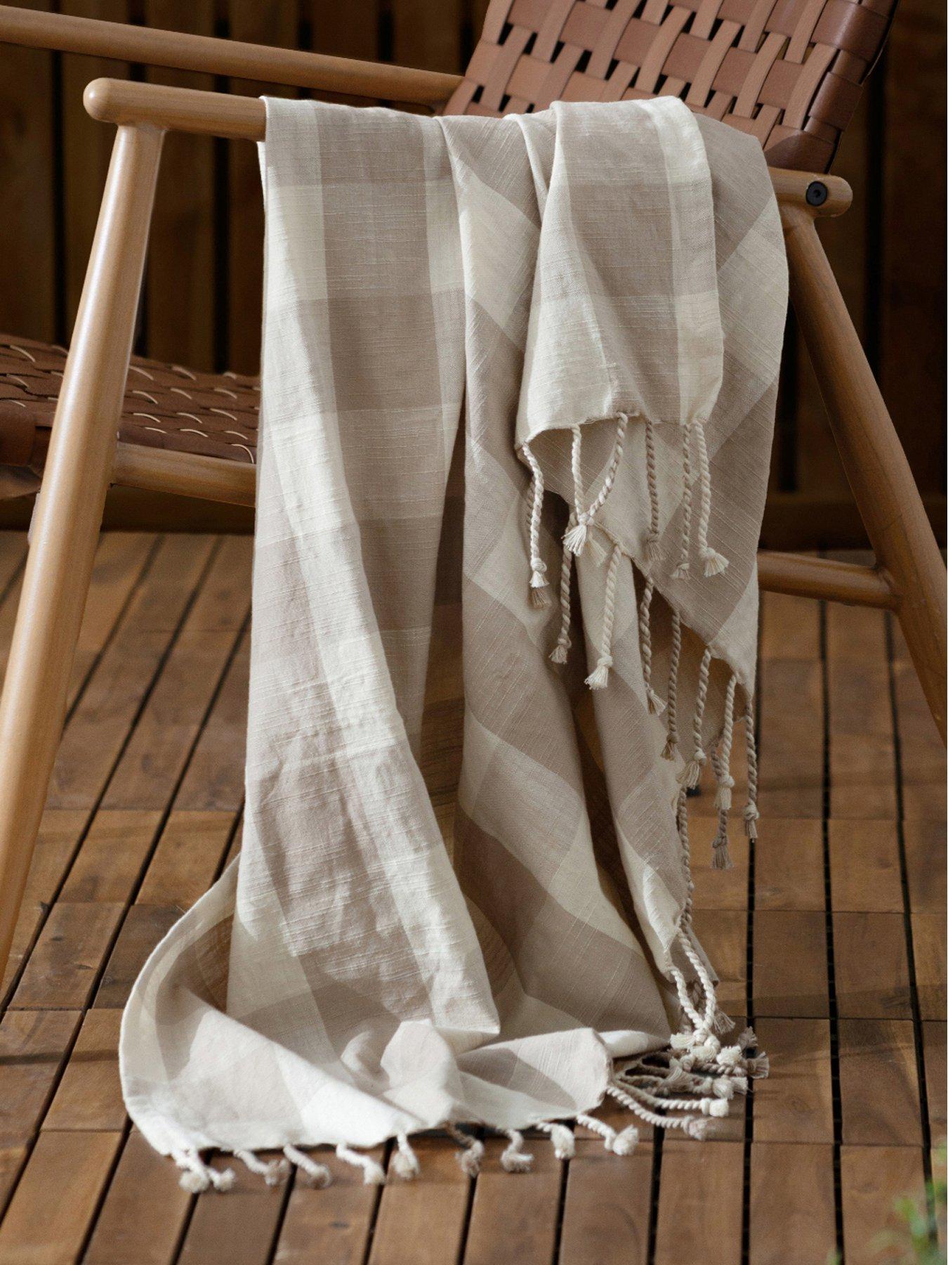 Yard Chesil 100% Cotton Check Throw- 130x170cm