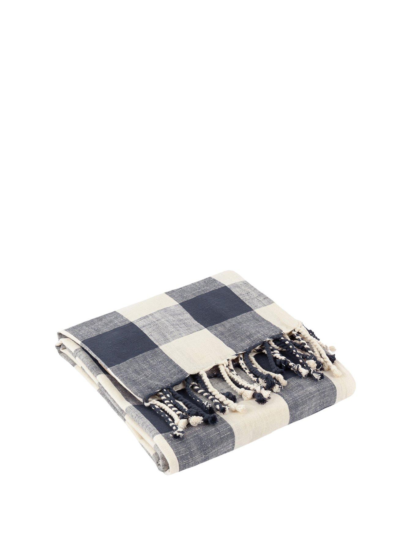 Yard Chesil 100% Cotton Check Throw- 130x170cm