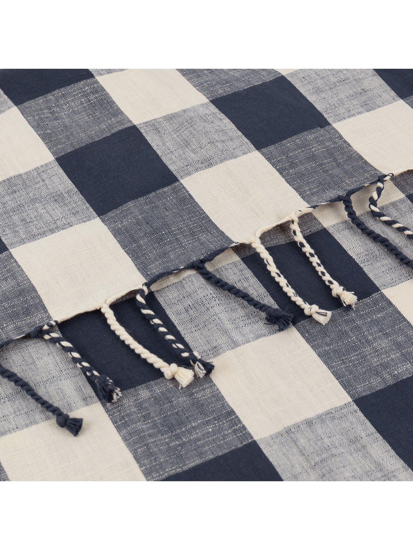  image of yard-chesil-100-cotton-check-throw--130x170cm