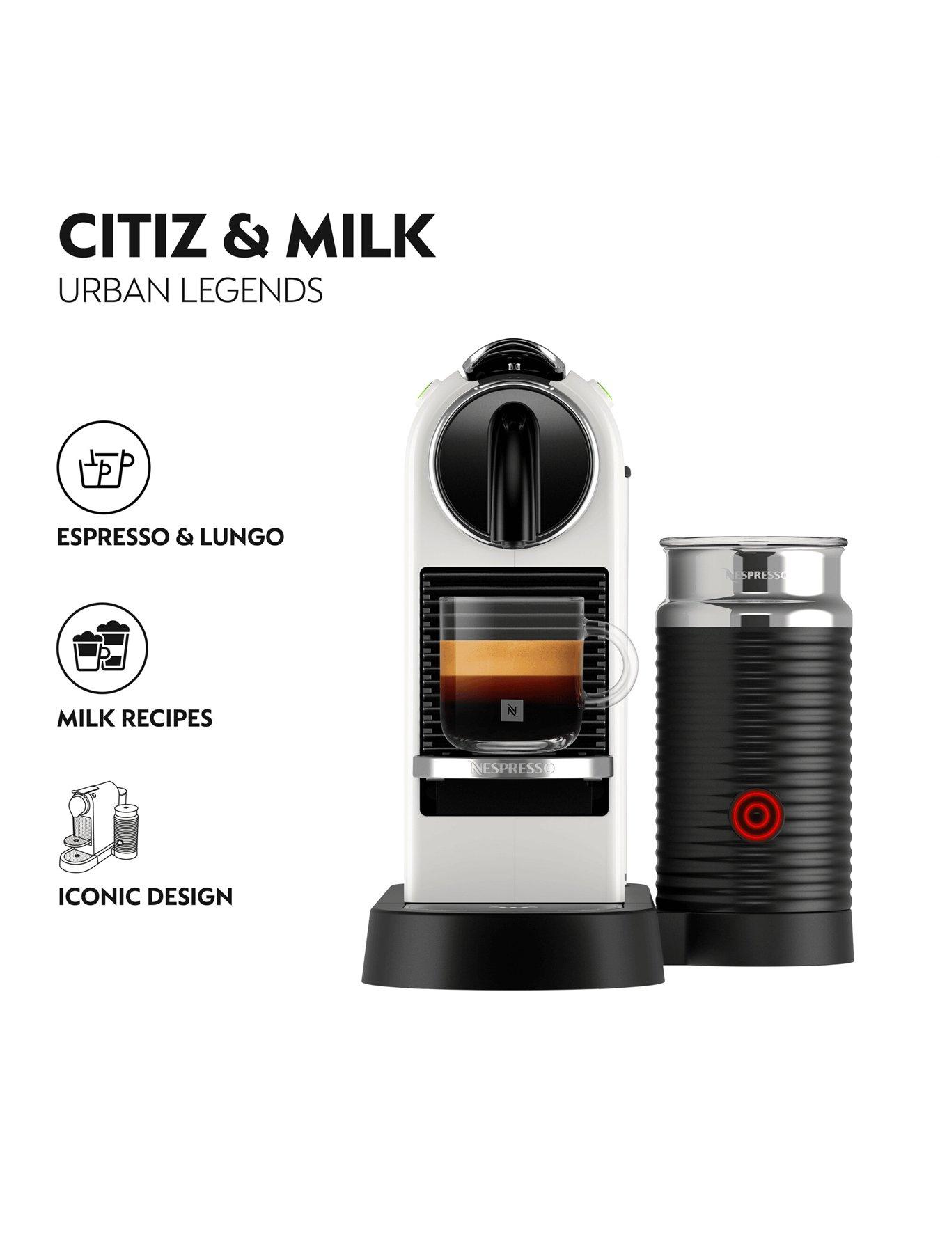 image of nespresso-citiz-coffee-machine-with-milk-frother-by-delonghi-ndash-white