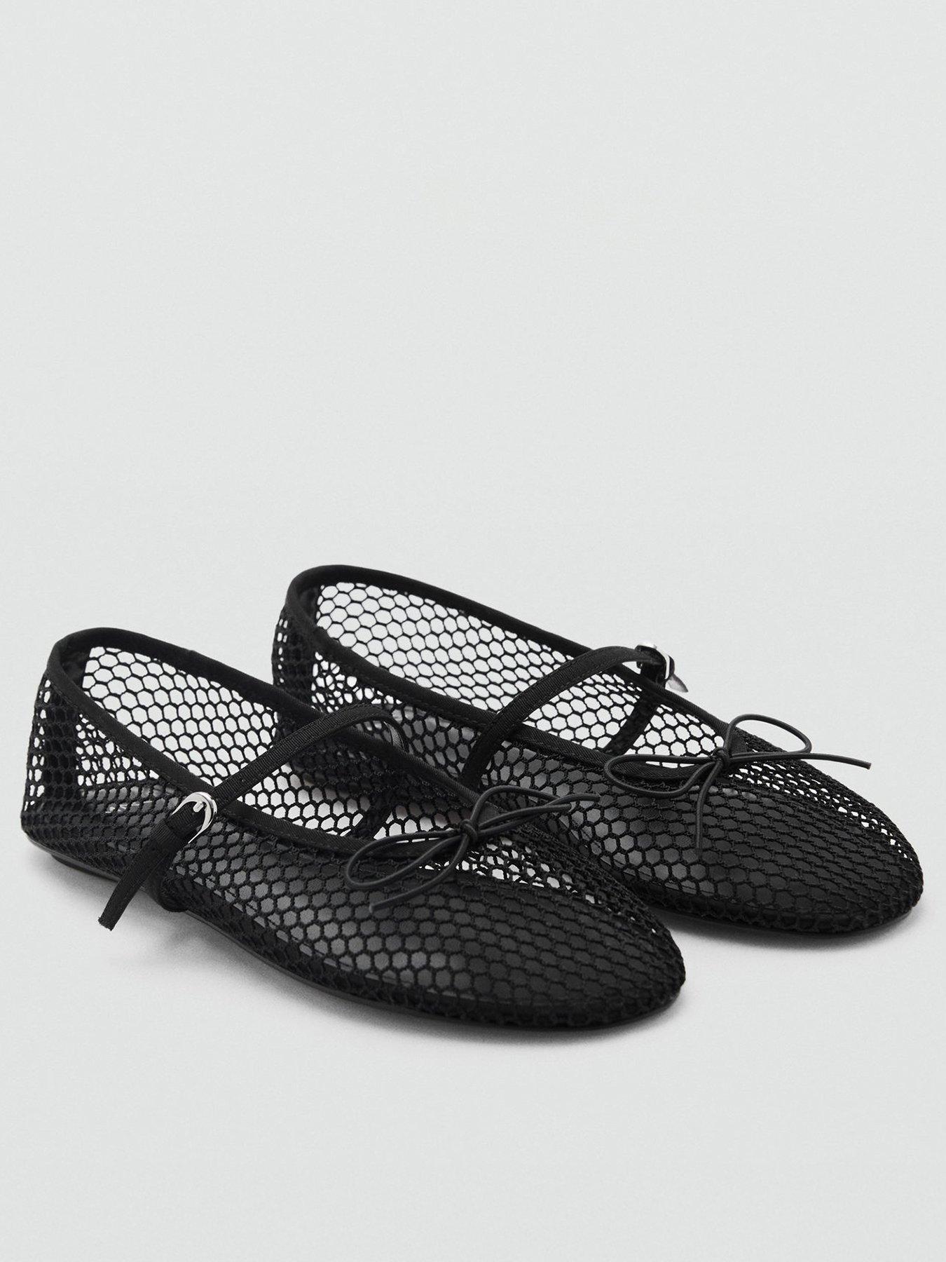 mango-mesh-ballet-flats-with-strap-and-buckle