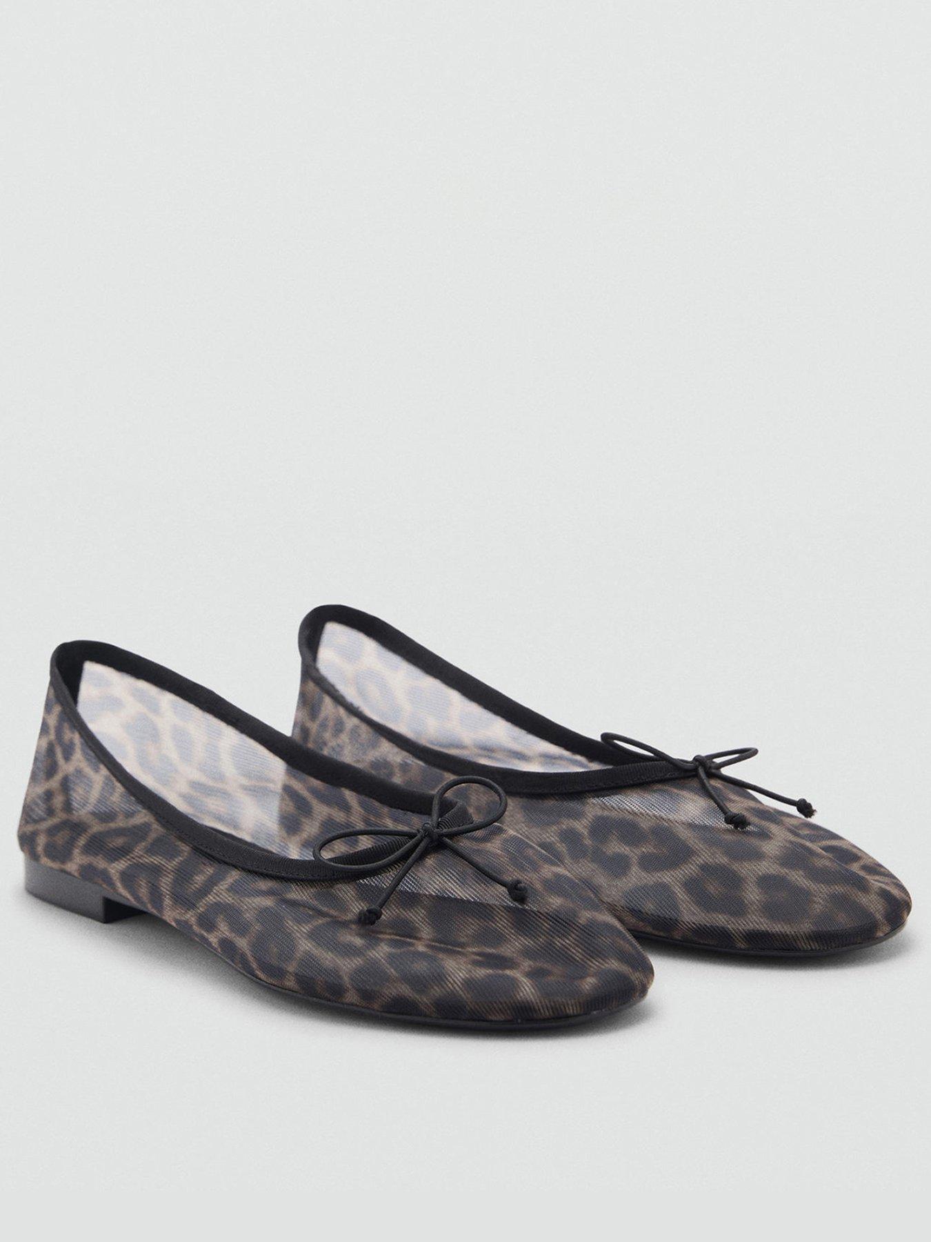undefined Leopard Semi Transparent Ballerina - Black