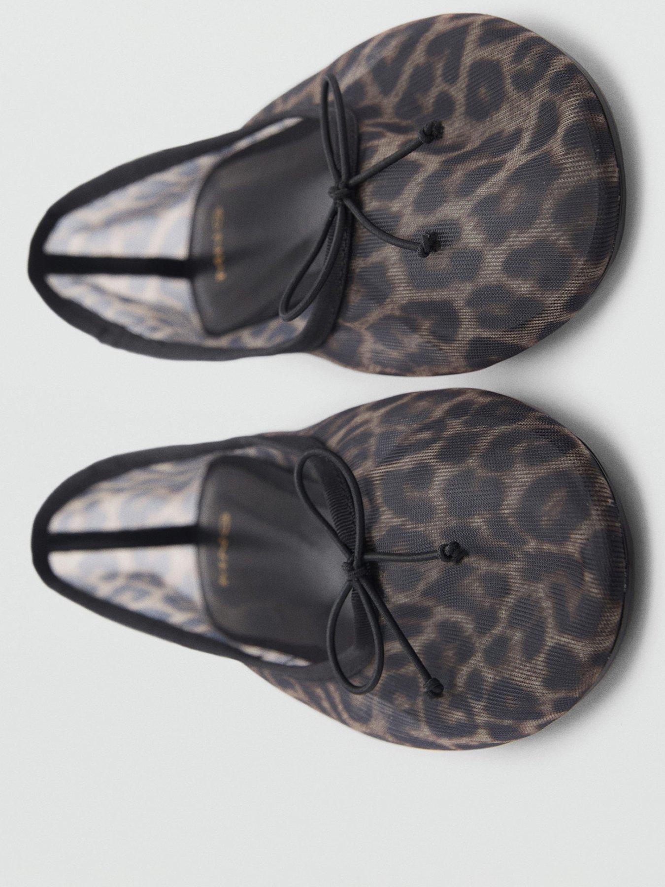 Image 2 of 4 of Mango Leopard Semi Transparent Ballerina - Black