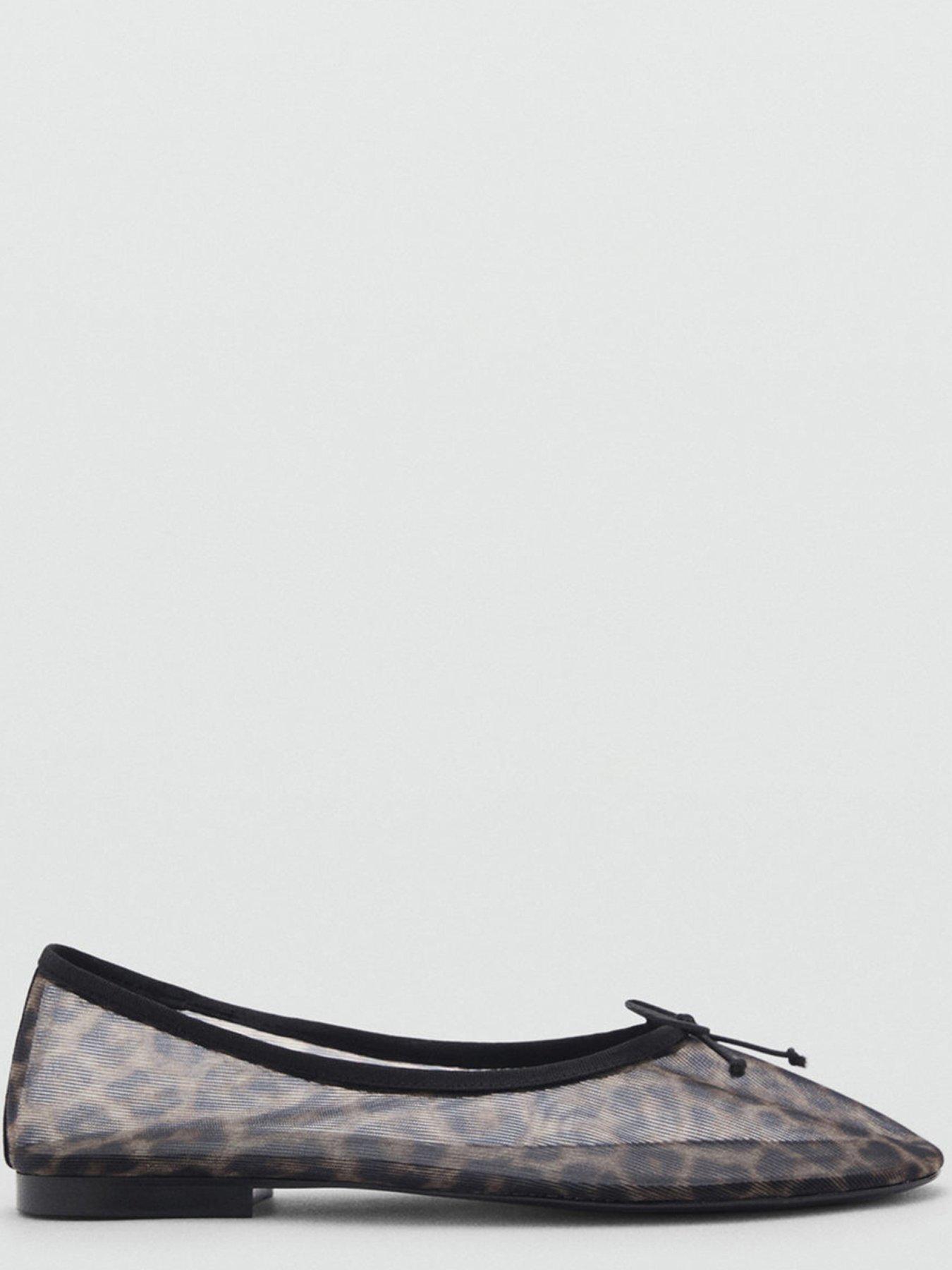 Image 3 of 4 of Mango Leopard Semi Transparent Ballerina - Black