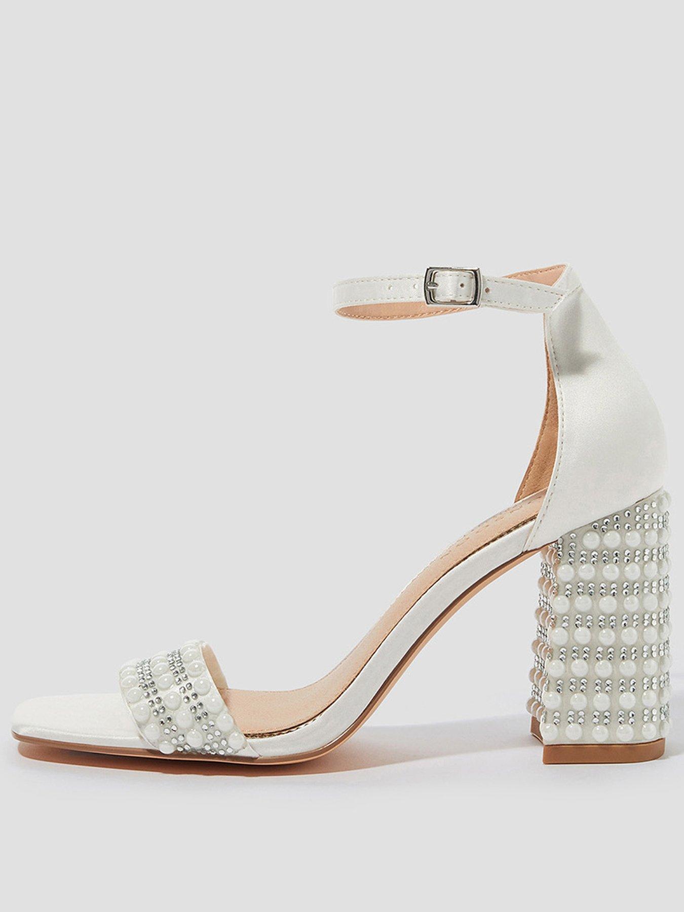 undefined Bridal Penelope Pearl Heeled Sandals - Cream