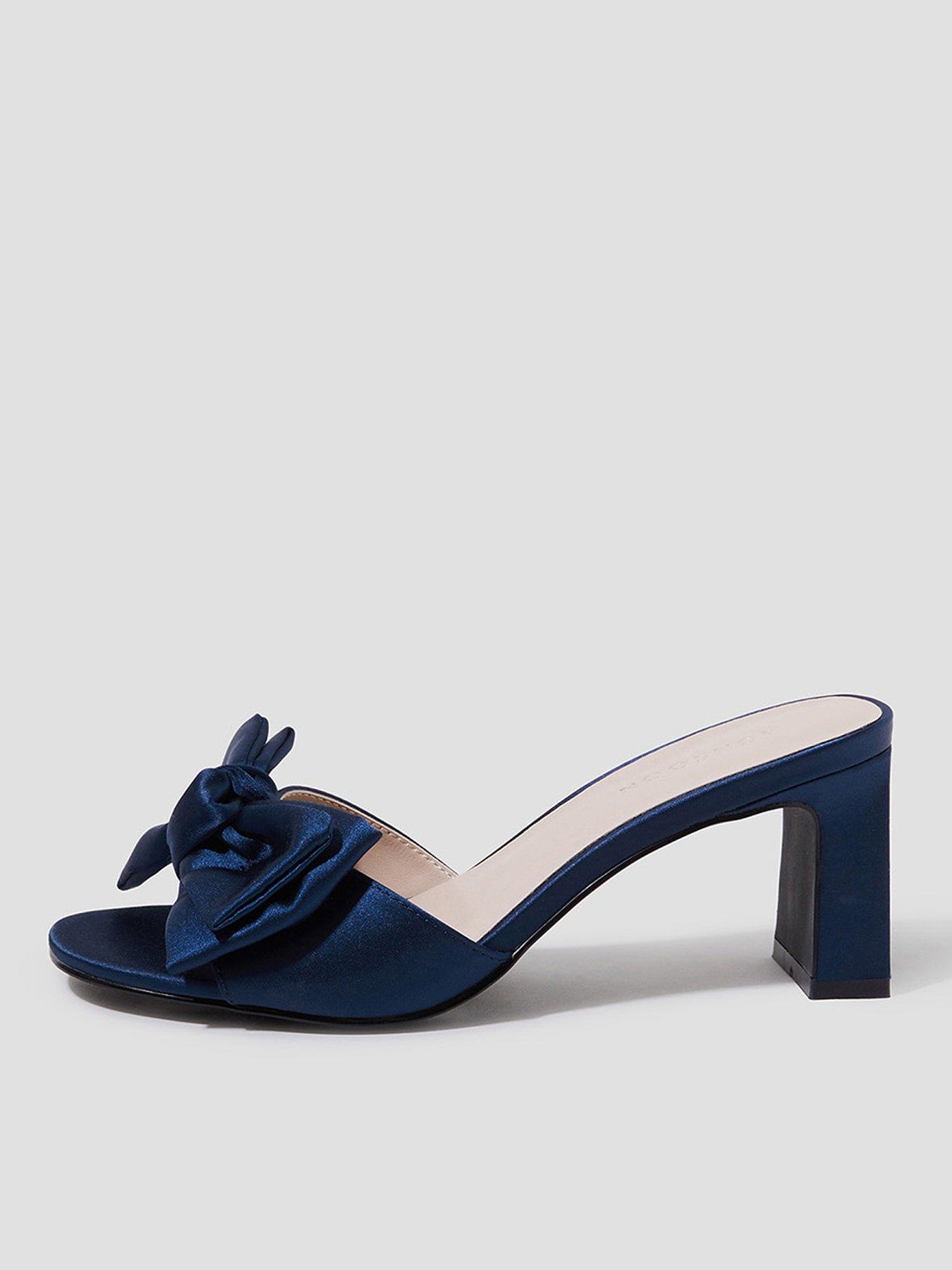  image of monsoon-tia-satin-bow-mule-navy
