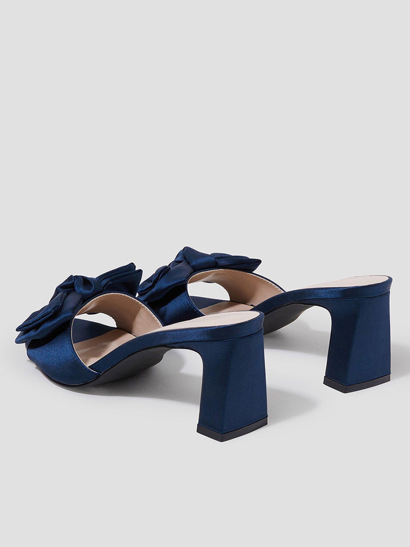  image of monsoon-tia-satin-bow-mule-navy